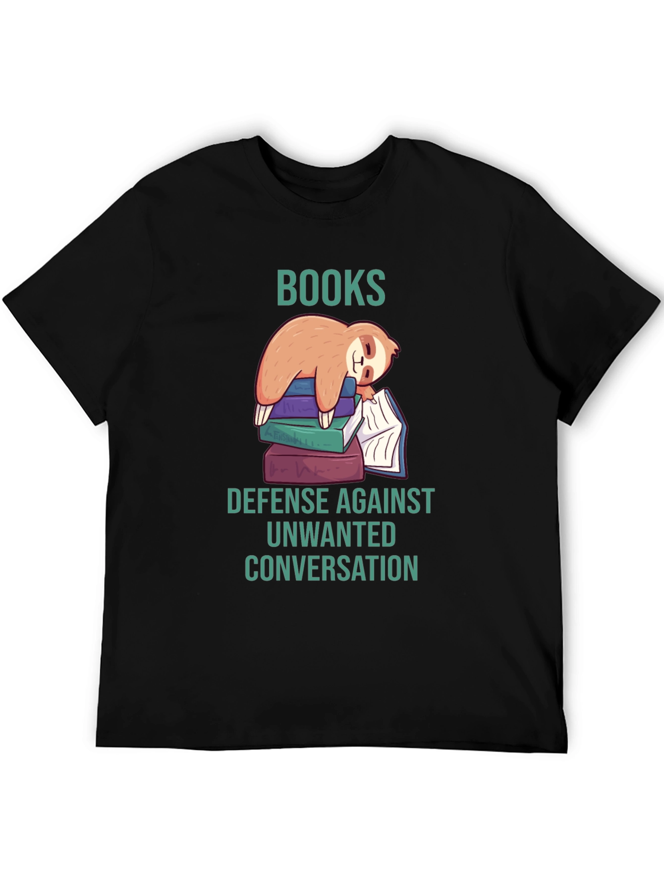 Black Books Sloth T-Shirt: Defense Against Unwanted Conversation view 5