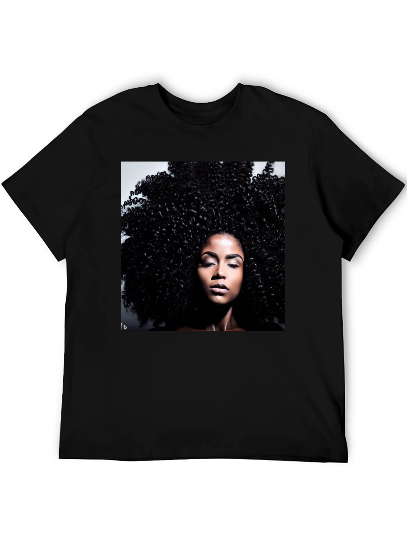 Black Afro Queen Black T-Shirt view 5