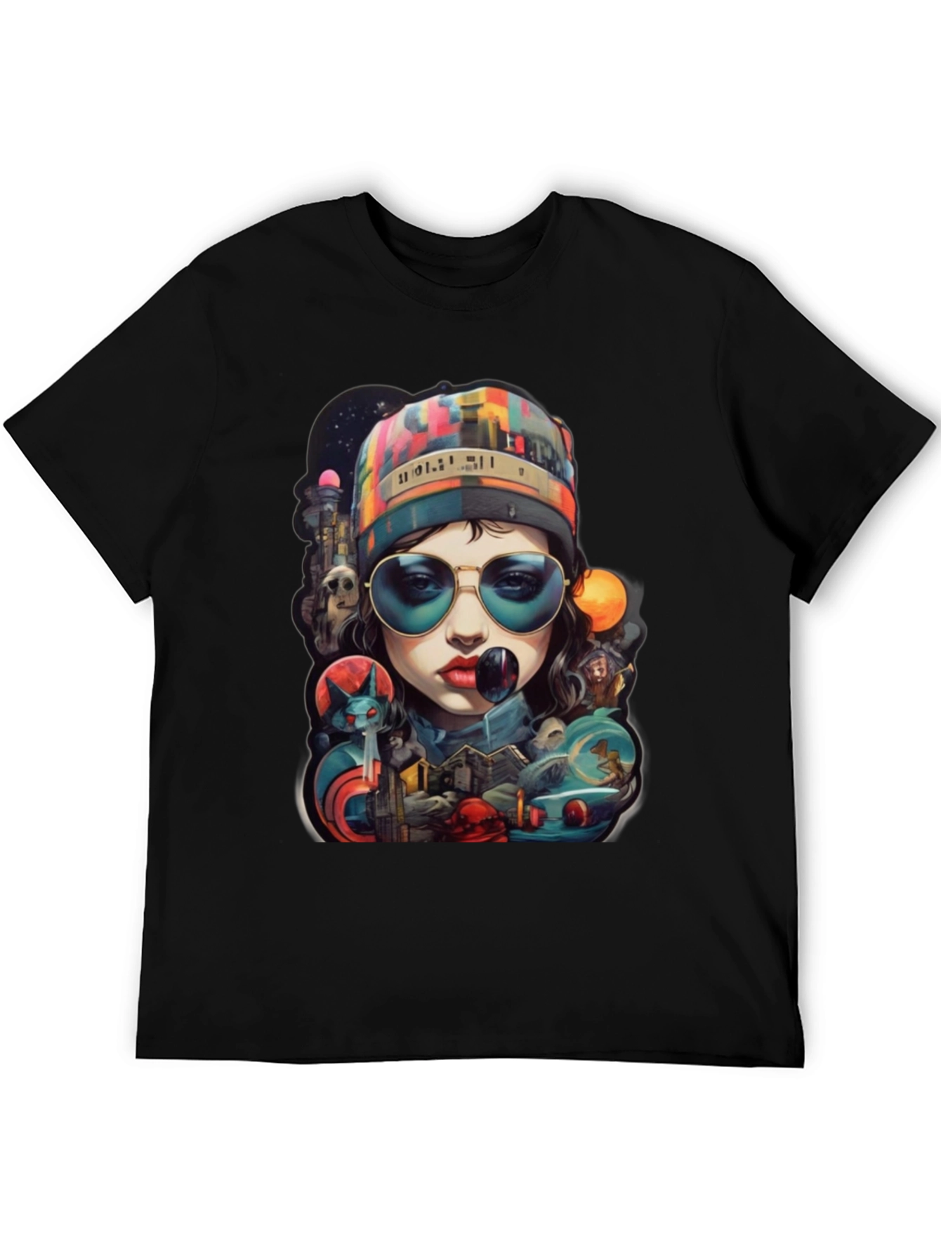 Black Artistic Graphic Print T-Shirt - Stylish Streetwear view 5