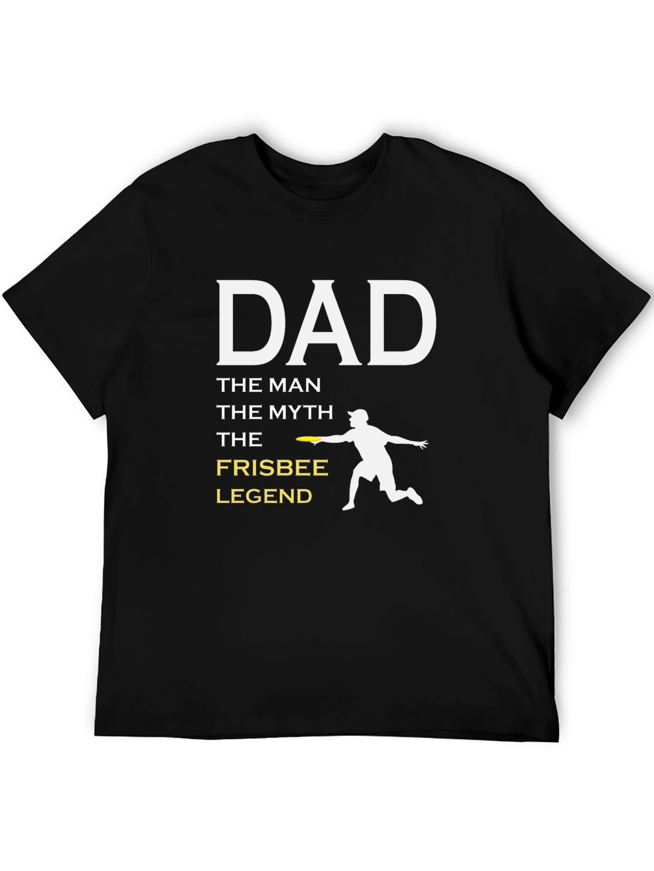 Black Dad Frisbee Legend T-Shirt - The Man, The Myth! view 5