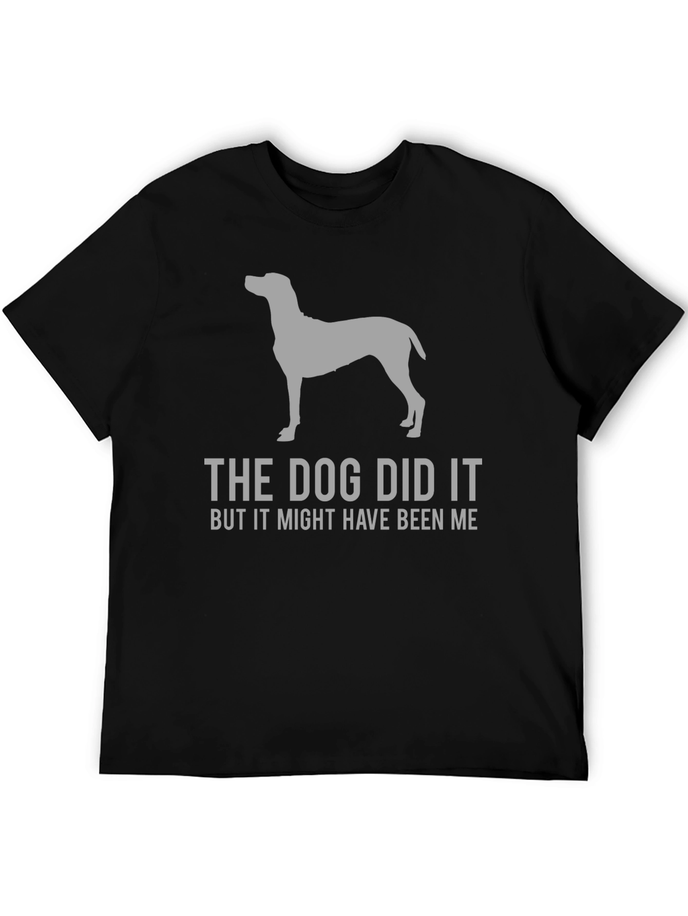 Black The Dog Did It Funny Graphic T-Shirt view 5