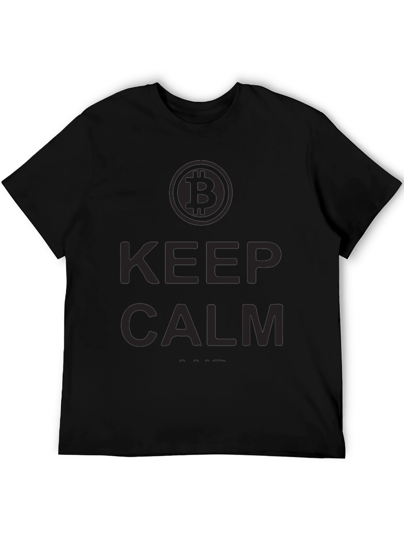 Black Bitcoin Keep Calm Black T-Shirt view 5
