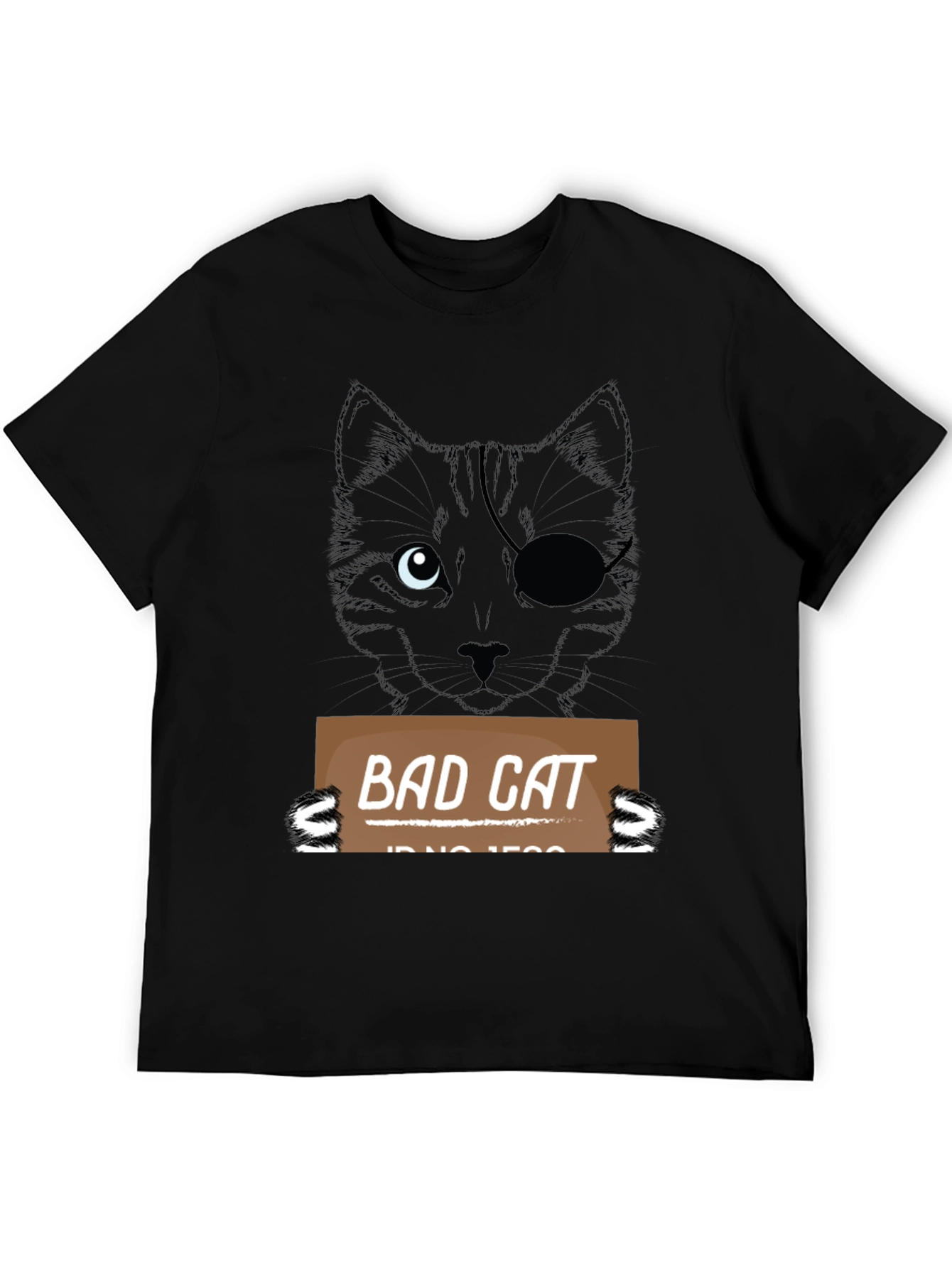 Black Bad Cat T-Shirt - Men's Black Novelty Tee view 5