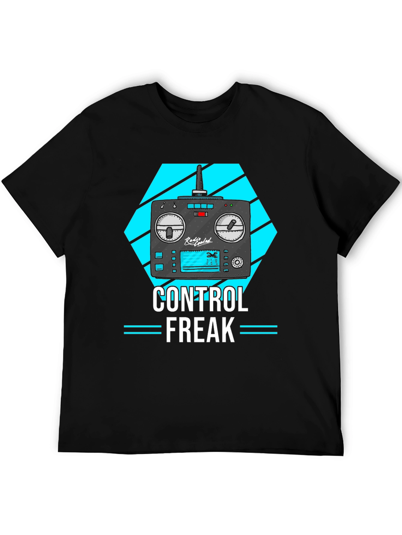 Black Control Freak T-Shirt - Black Graphic Tee view 5