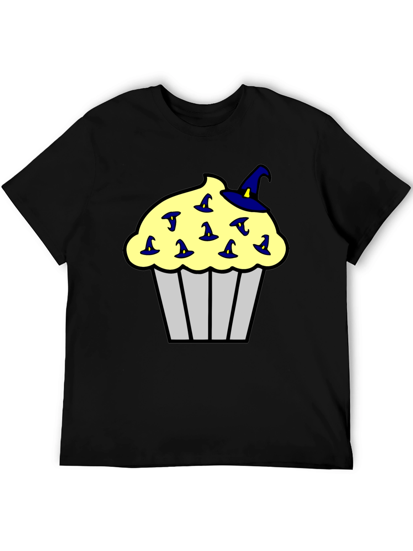 Black Cupcake Witch Hats Men's Black T-Shirt view 5