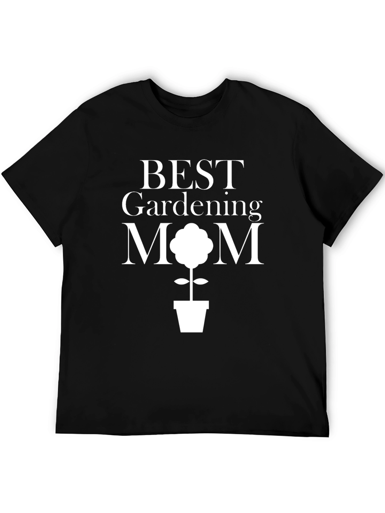 Black Best Gardening Mom T-Shirt - Black Cotton Tee view 5