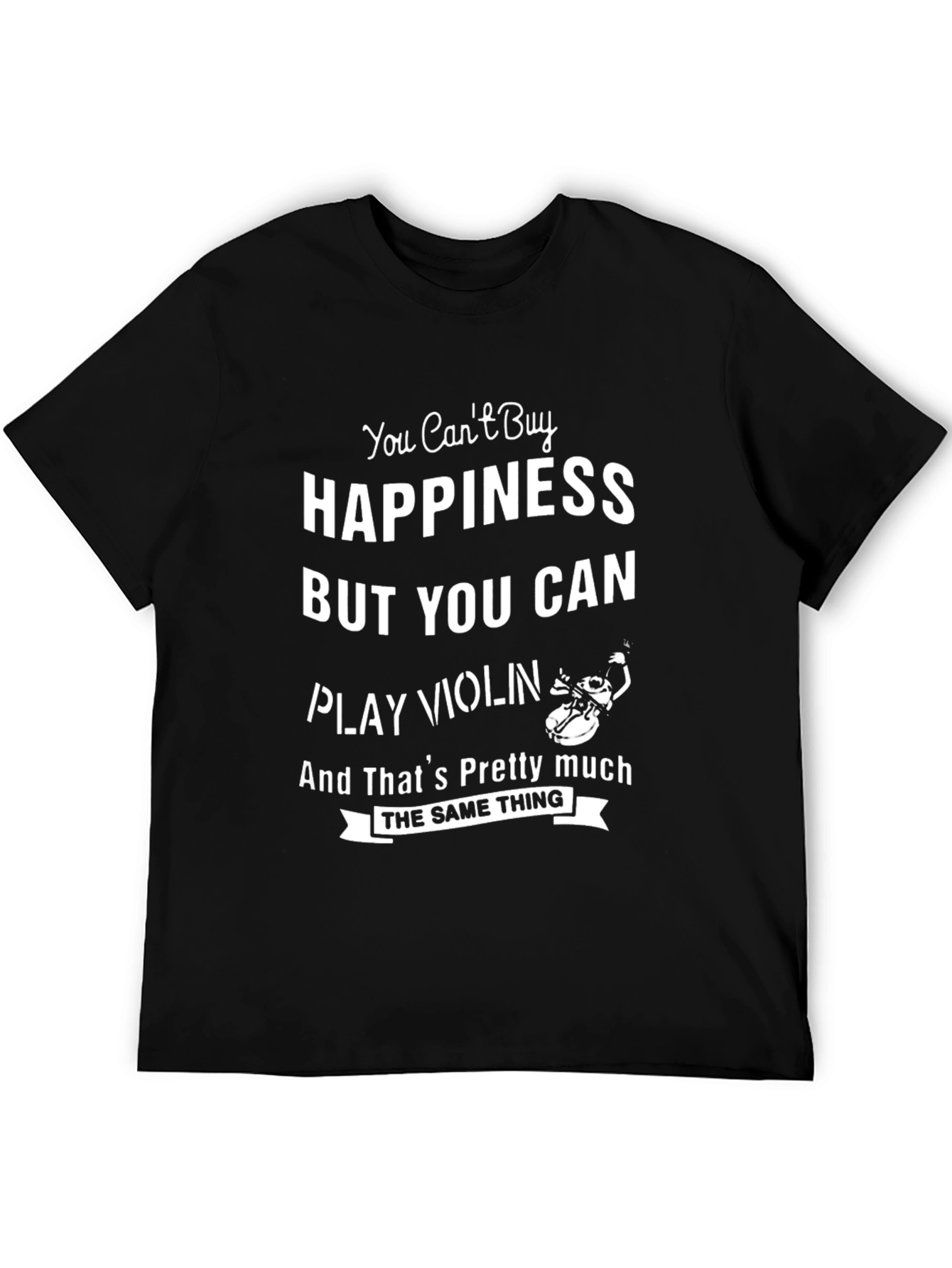 Black Happiness and Violin T-Shirt view 5
