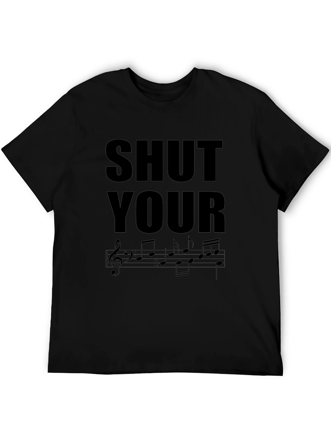 Black Shut Your Notes T-Shirt - Music Pun Tee view 5