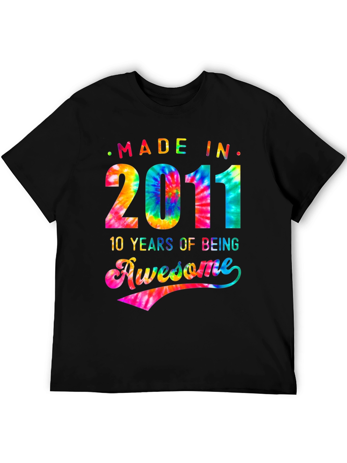 Black Made in 2011 Tie Dye Graphic T-Shirt view 5