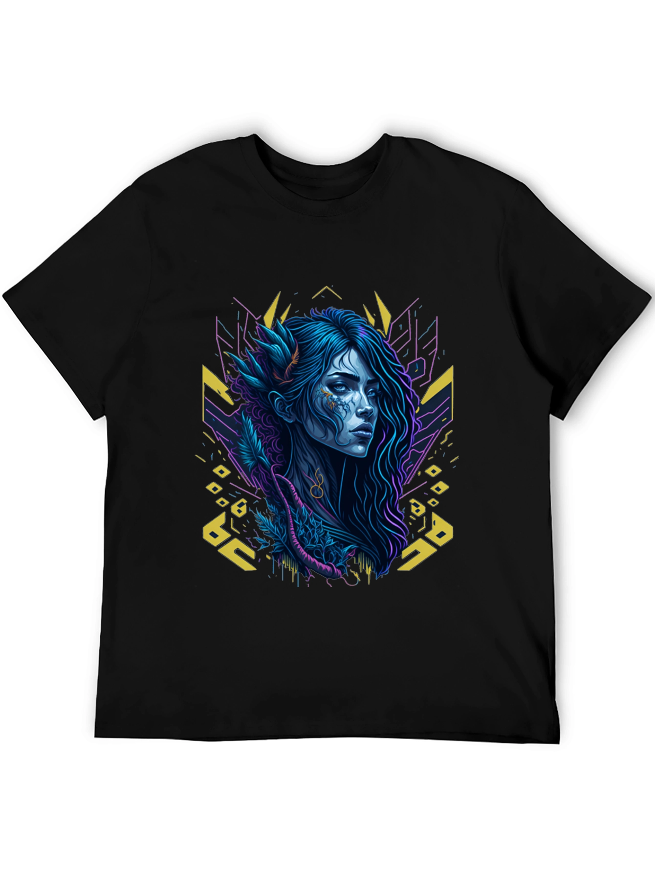 Black Mystic Woman Graphic Black T-Shirt view 5