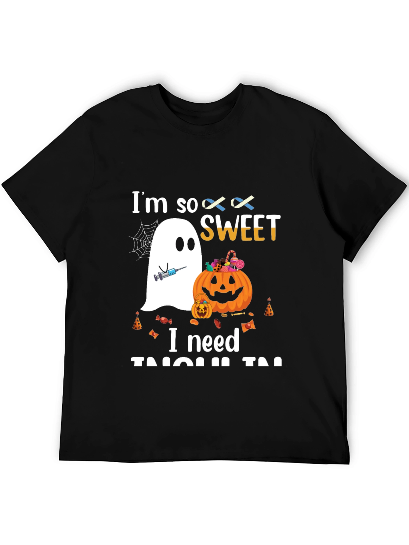 Black Halloween Diabetes Awareness T-Shirt view 5
