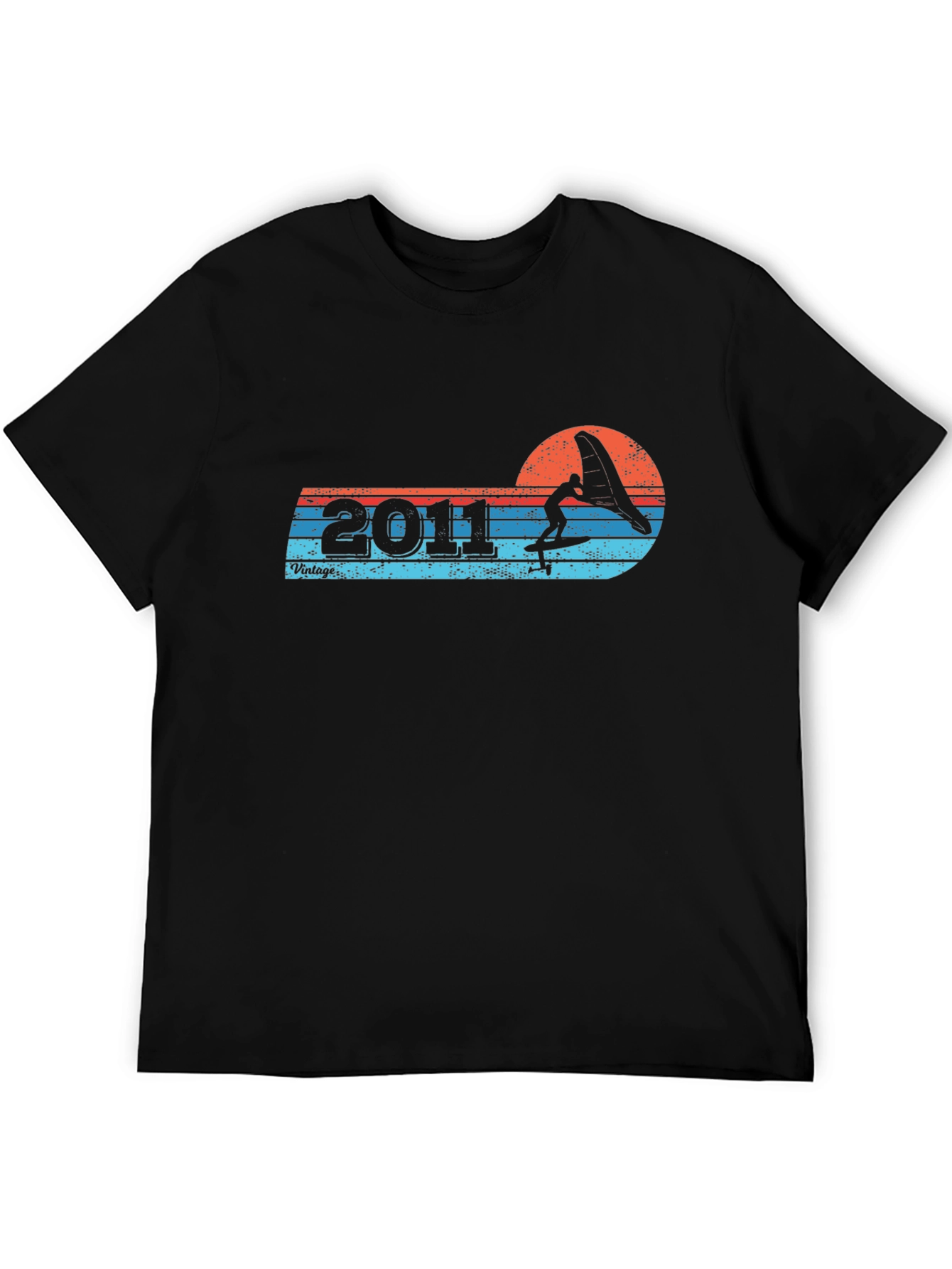 Black Vintage 2011 Kitesurfing T-Shirt view 5