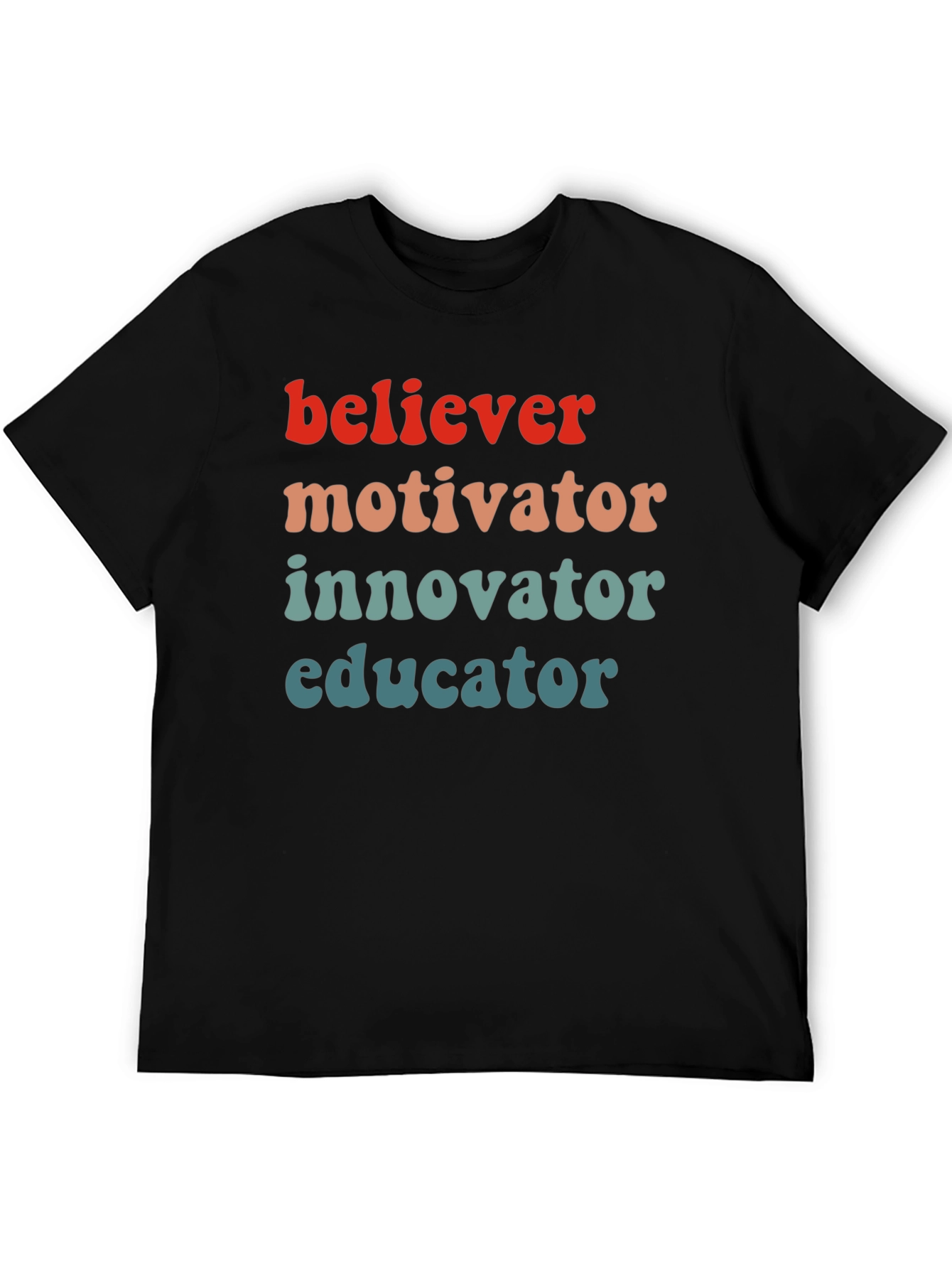 Black Believer Motivator Educator Graphic Tee view 5