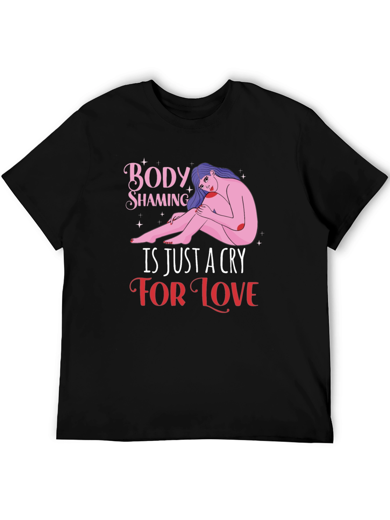 Black Body Shaming Awareness Graphic T-Shirt view 5