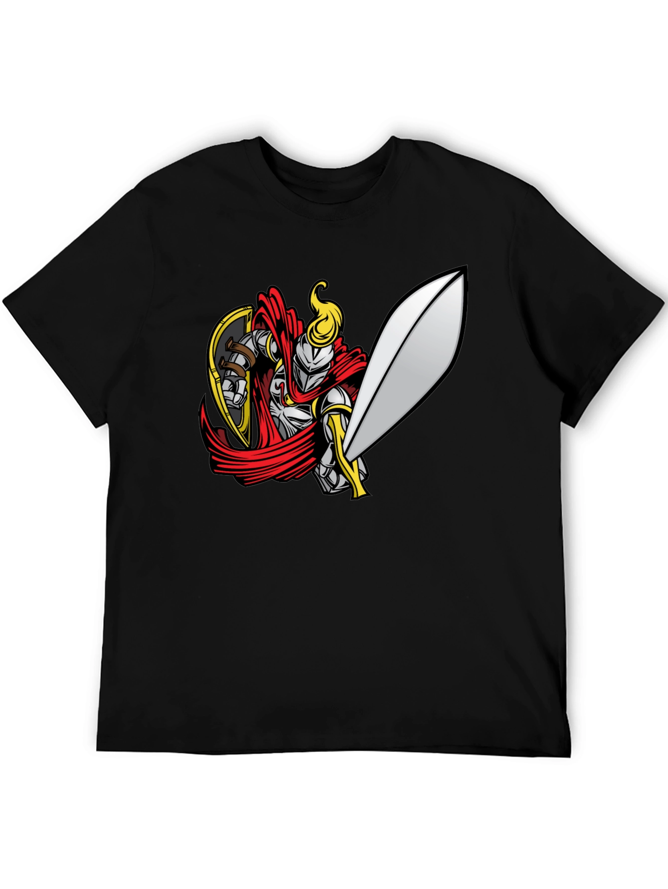 Black Knight Graphic Tee - Black Cotton T-Shirt view 5