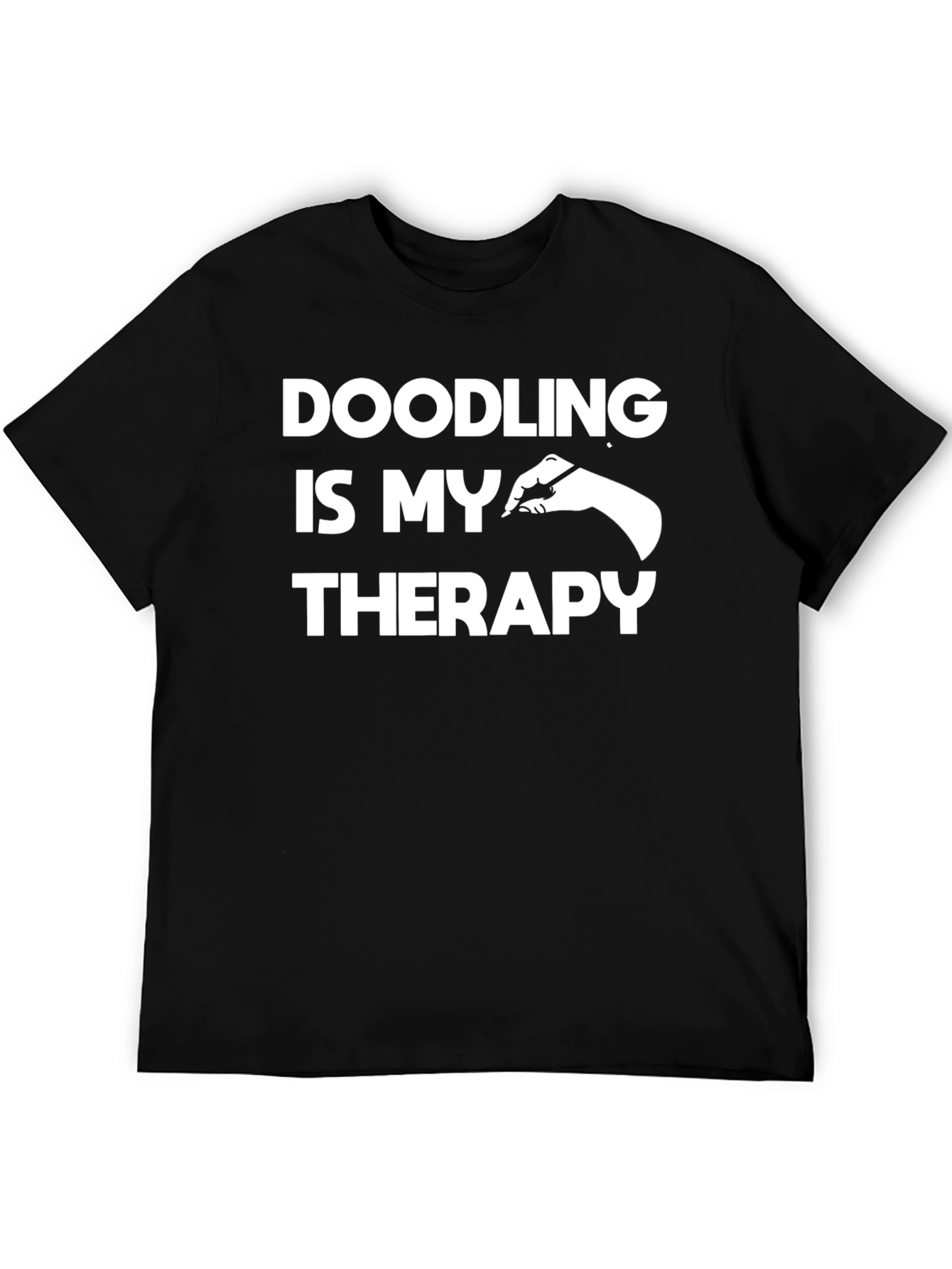 Black Doodling is My Therapy T-Shirt - Artistic Creativity Tee view 5