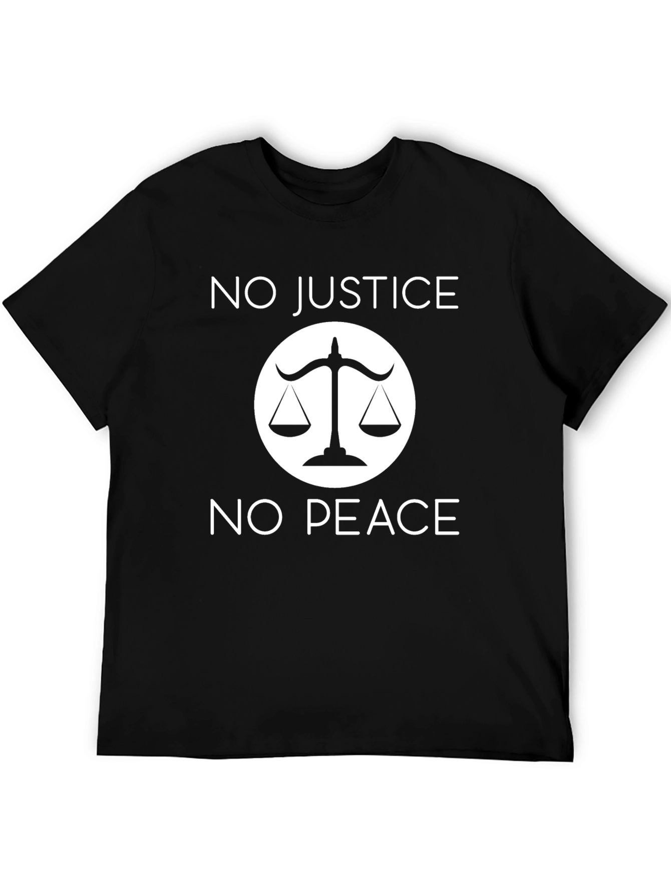 Black No Justice No Peace Graphic Tee - Social Justice T-Shirt view 5