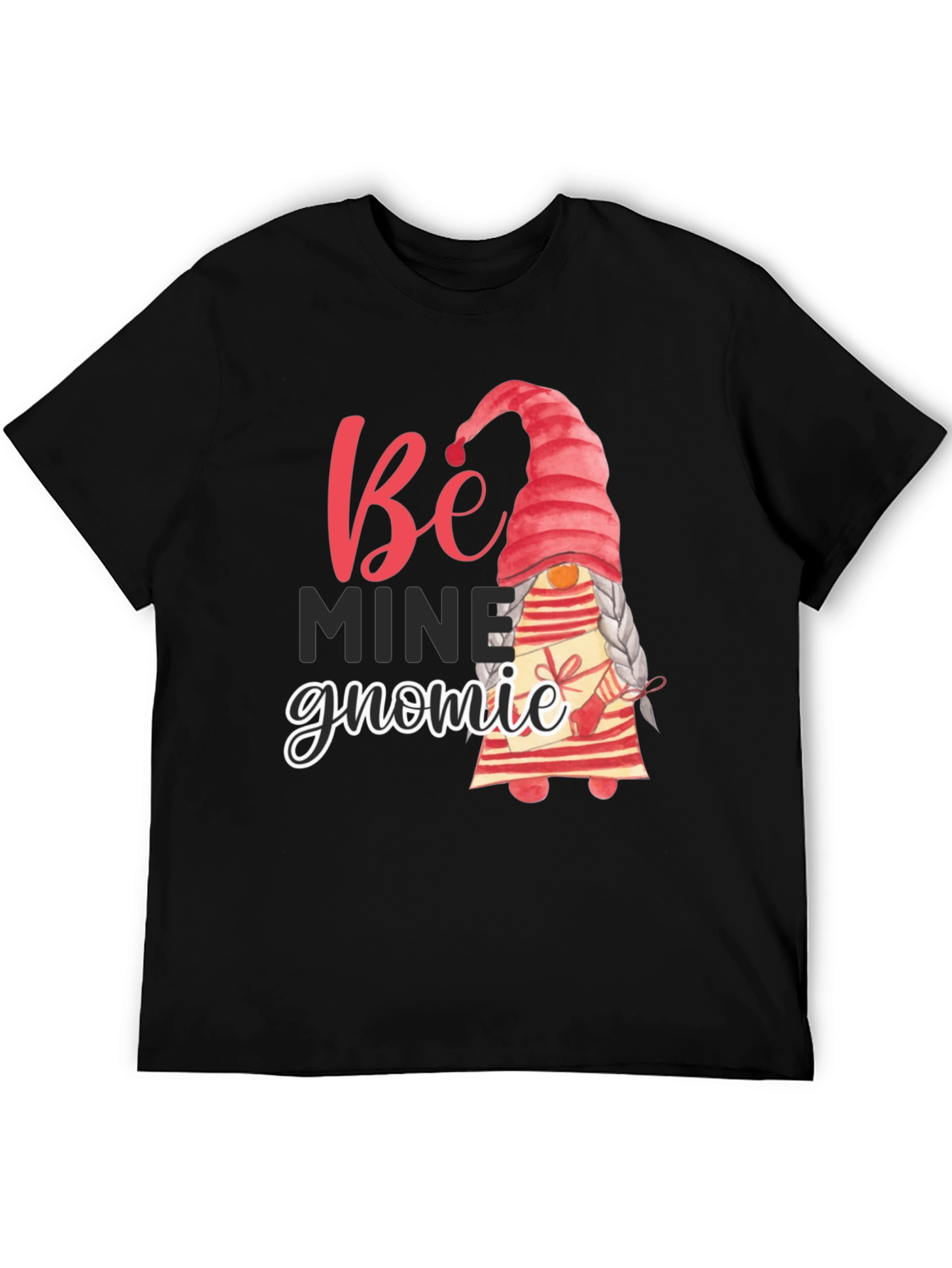 Black Be Mine Gnomie Valentine's Day T-Shirt view 5