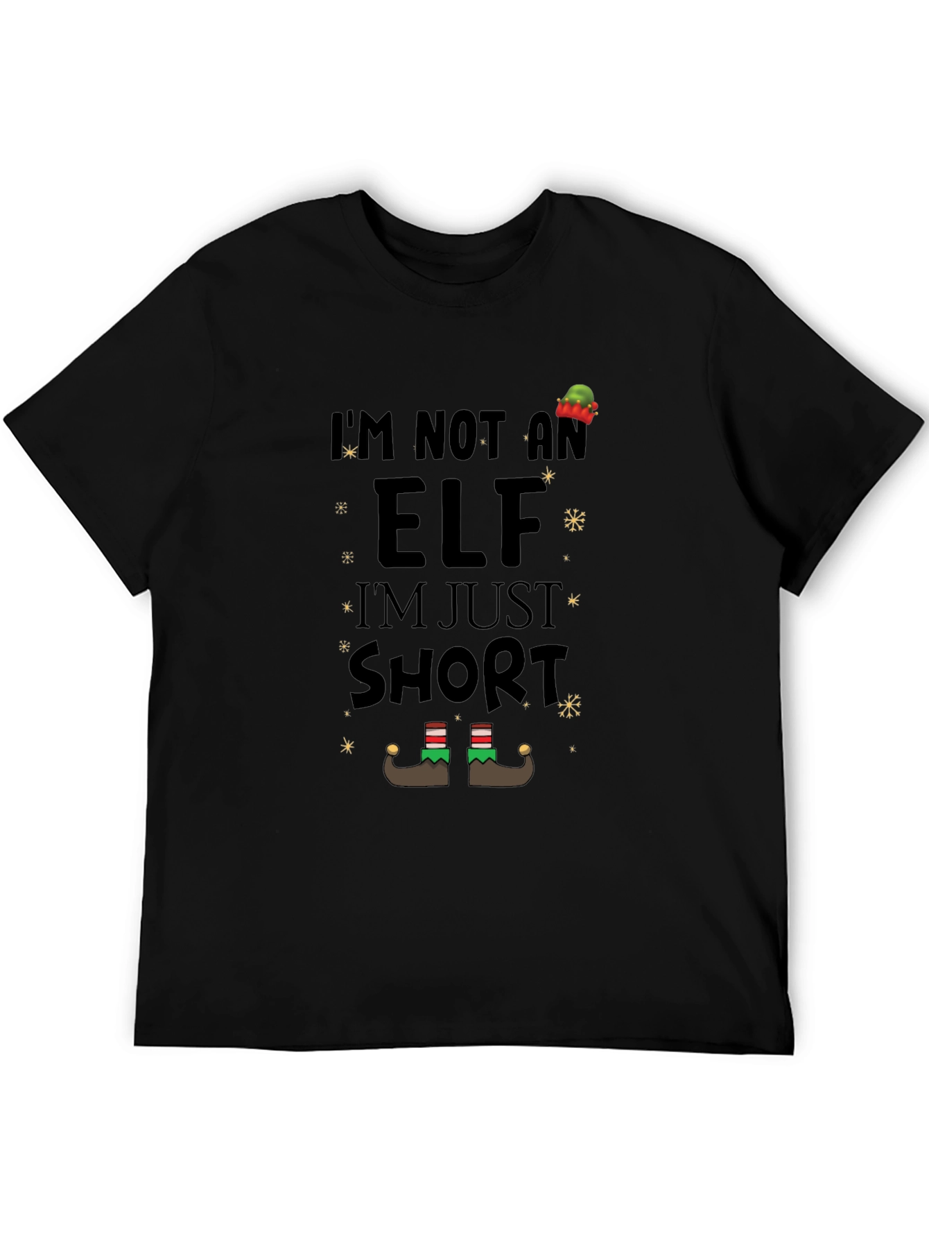 Black I'm Not an Elf, I'm Just Short T-Shirt view 5