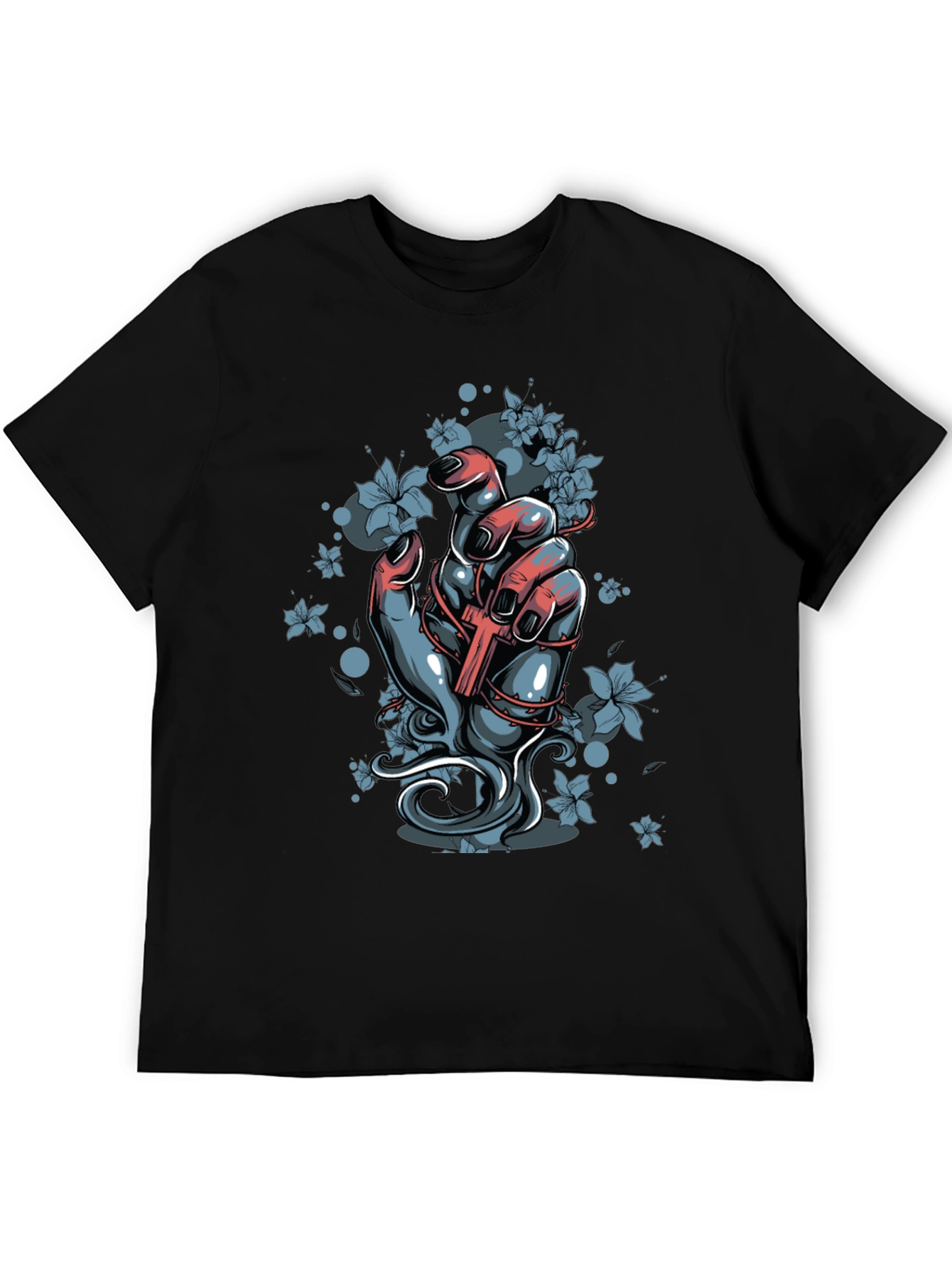 Hand & Cross Graphic Tee - Black - 5