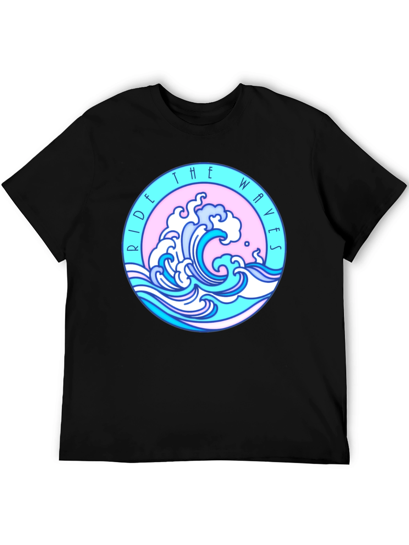 Black Ride The Waves Black Graphic Tee view 5