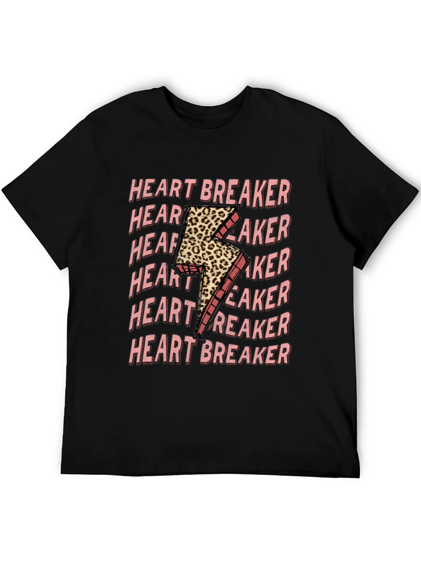 Black Heartbreaker Leopard Bolt Graphic Tee view 5