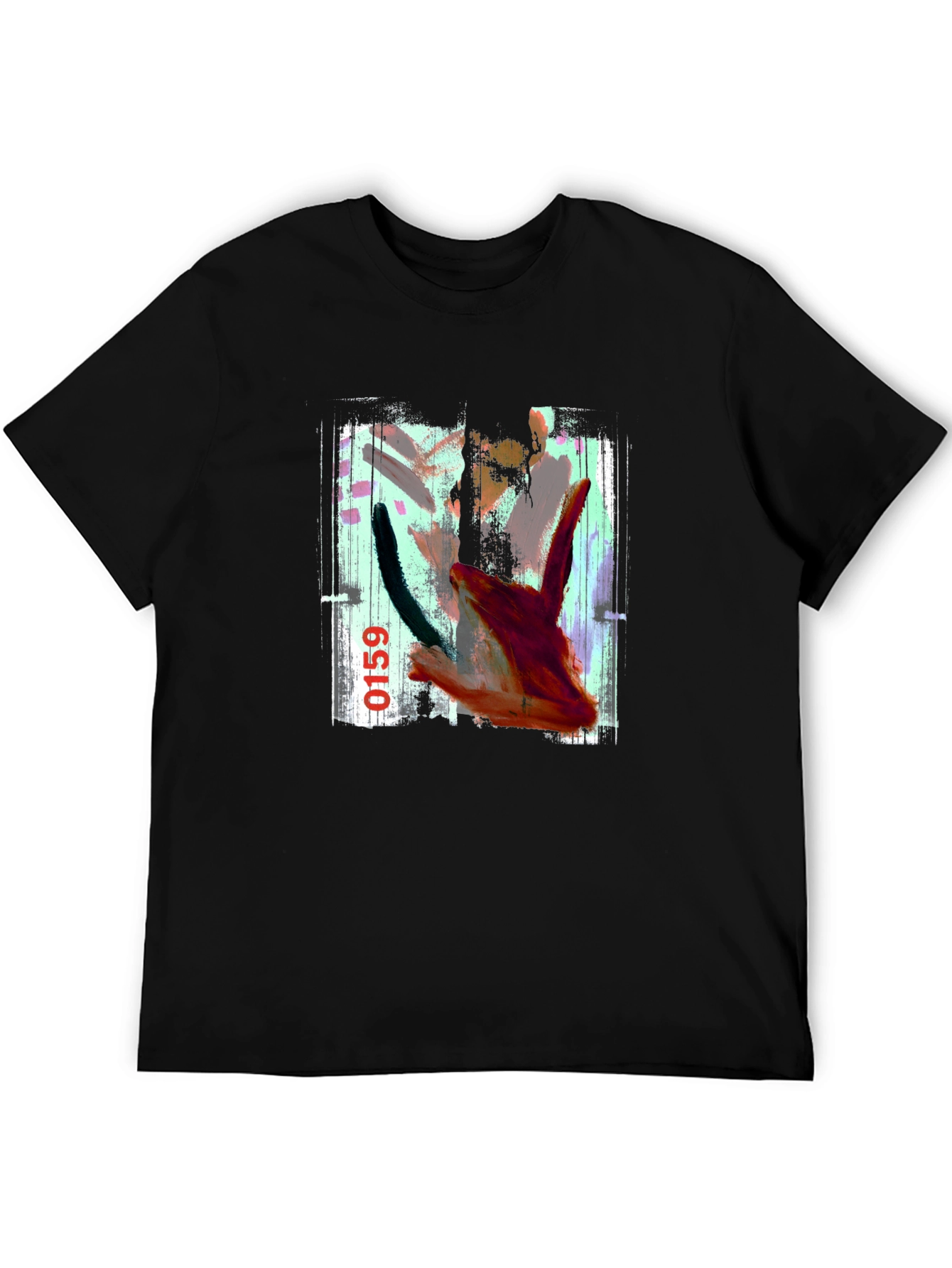 Black Abstract Art Black T-Shirt view 5