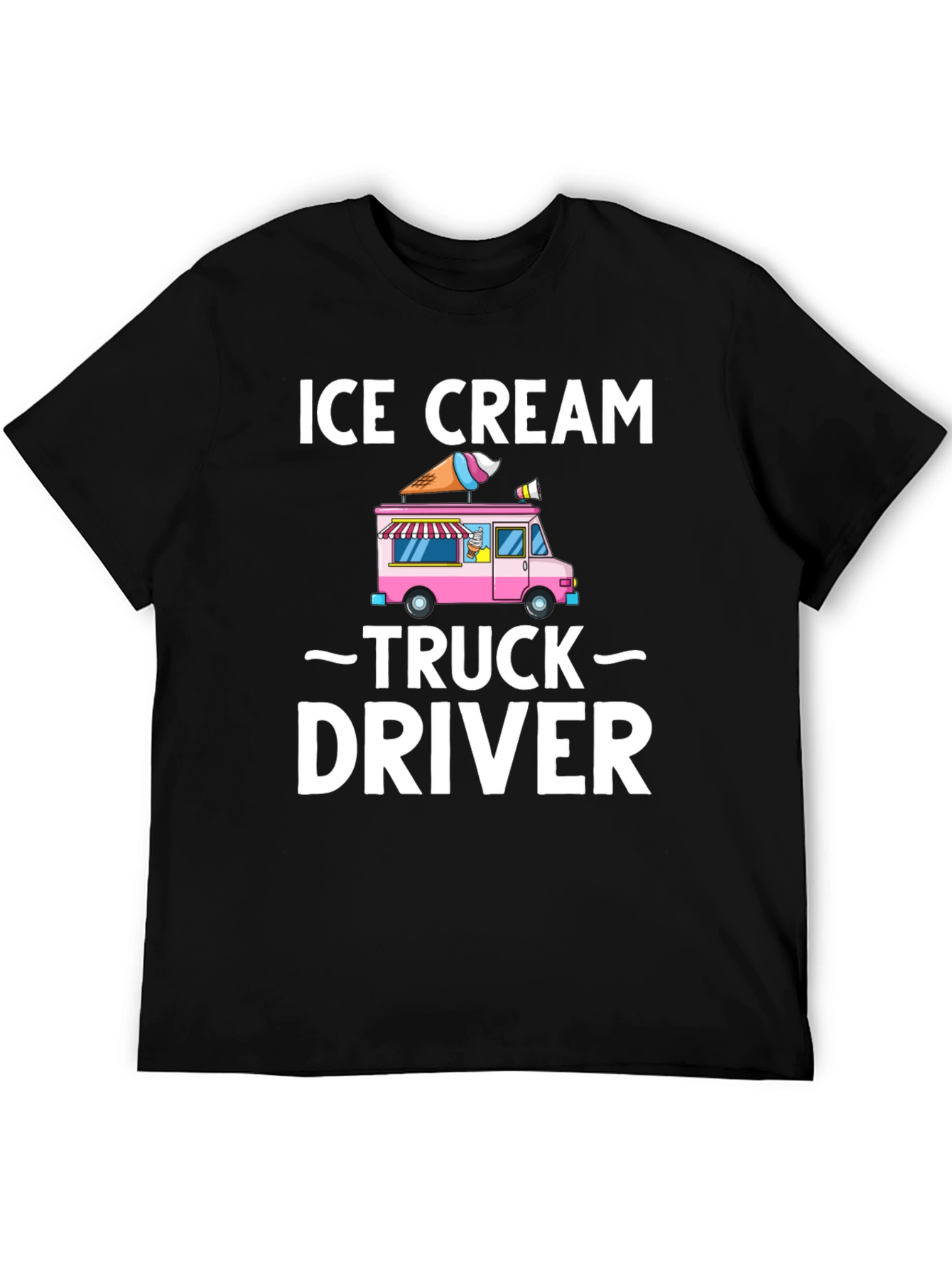 Black Ice Cream Truck Driver T-Shirt - Novelty Graphic Tee view 5