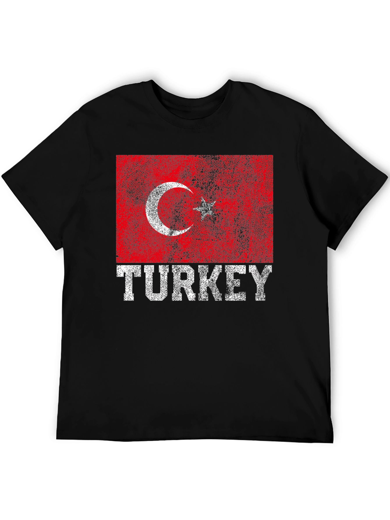 Black Turkey Flag T-Shirt - Distressed Graphic Tee view 5