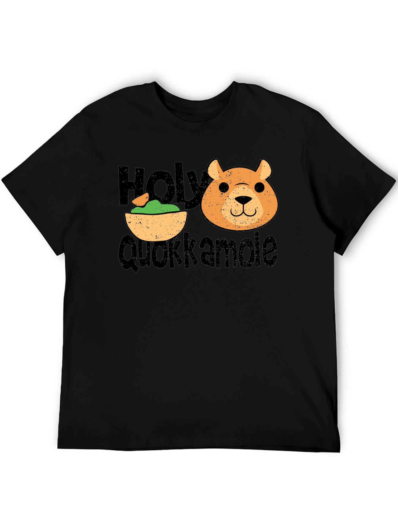 Black Holy Quokkamole Funny Graphic T-Shirt view 5