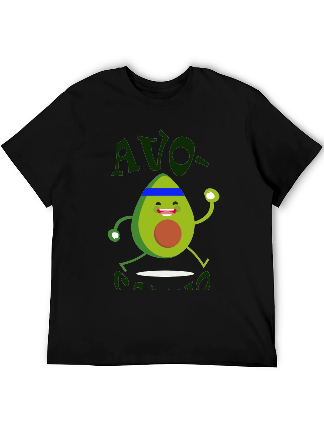 Black Avo-Cardio T-Shirt - Workout Avocado Graphic Tee view 5