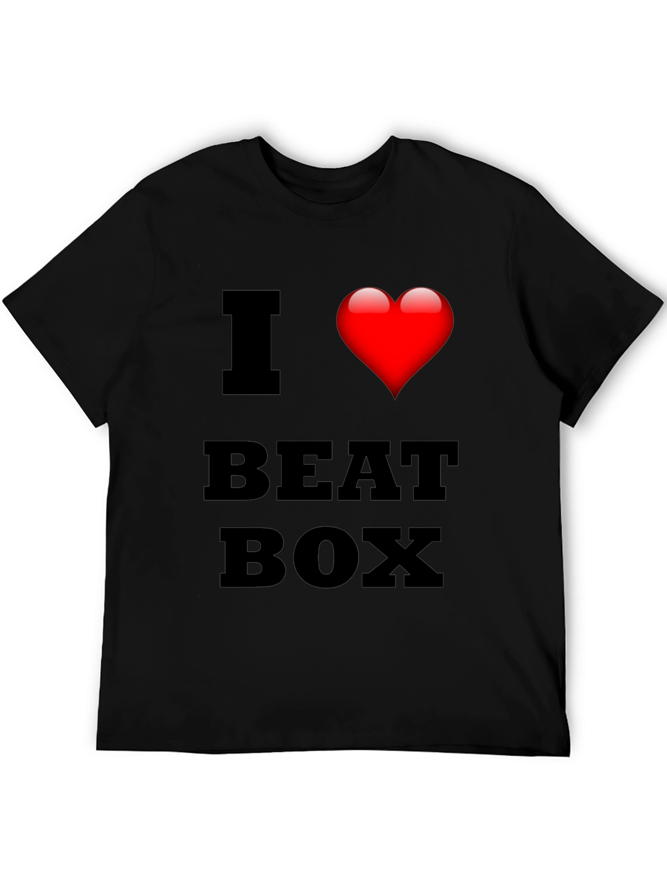 Black I Heart Beat Box Graphic Tee - Stylish Music Lover T-Shirt view 5