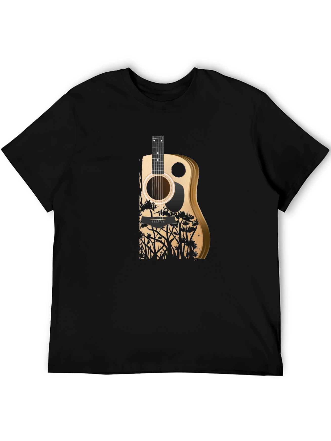 Black Guitar Nature Graphic Tee view 5