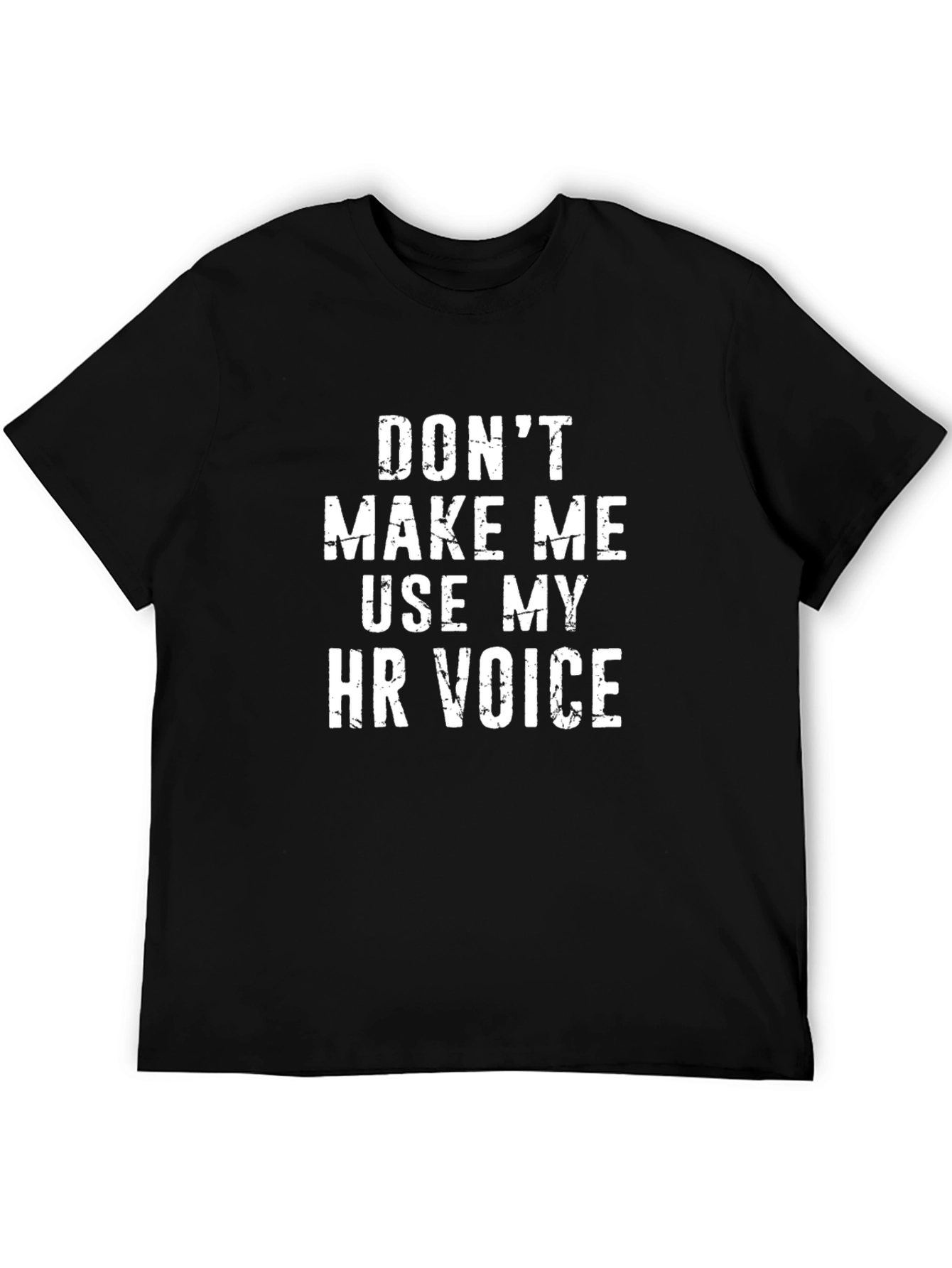 Black HR Voice Graphic Tee - Humorous Black T-Shirt view 5