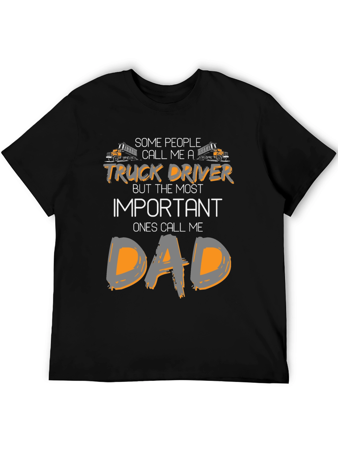 Black Truck Driver Dad T-Shirt - Funny Father's Day Gift view 5