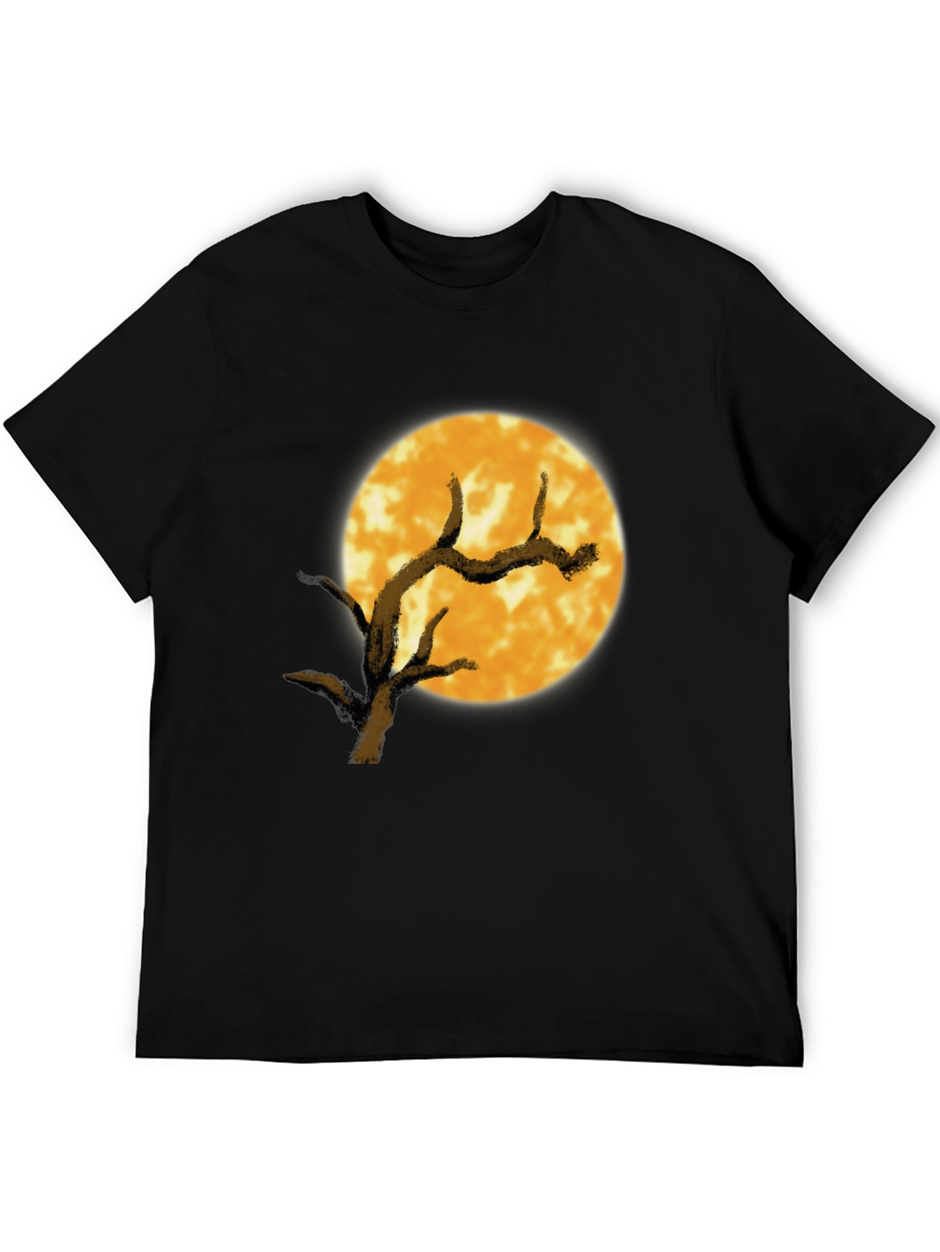 Black Full Moon Tree Graphic Tee - Black view 5