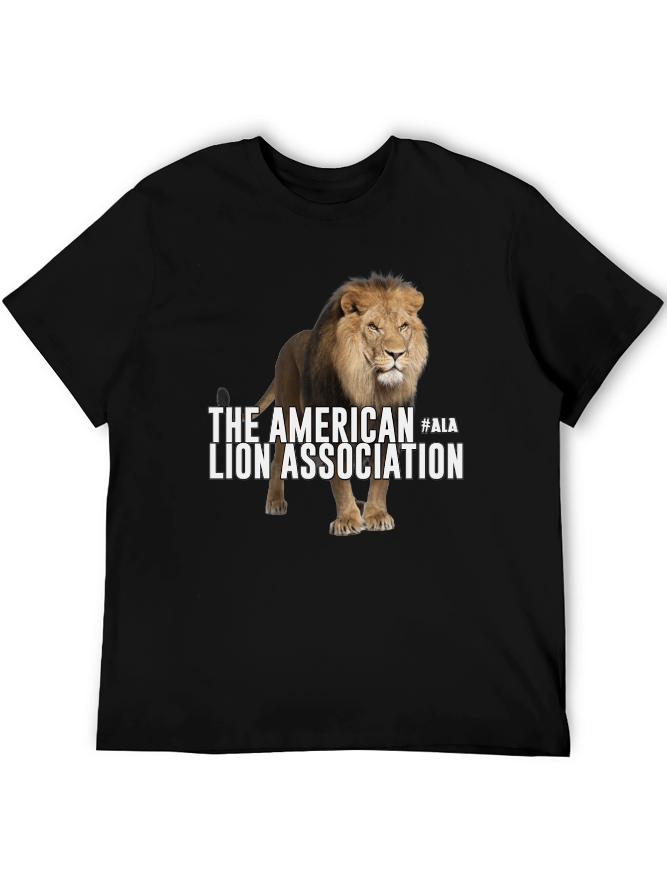 Black American Lion Association Graphic T-Shirt view 5