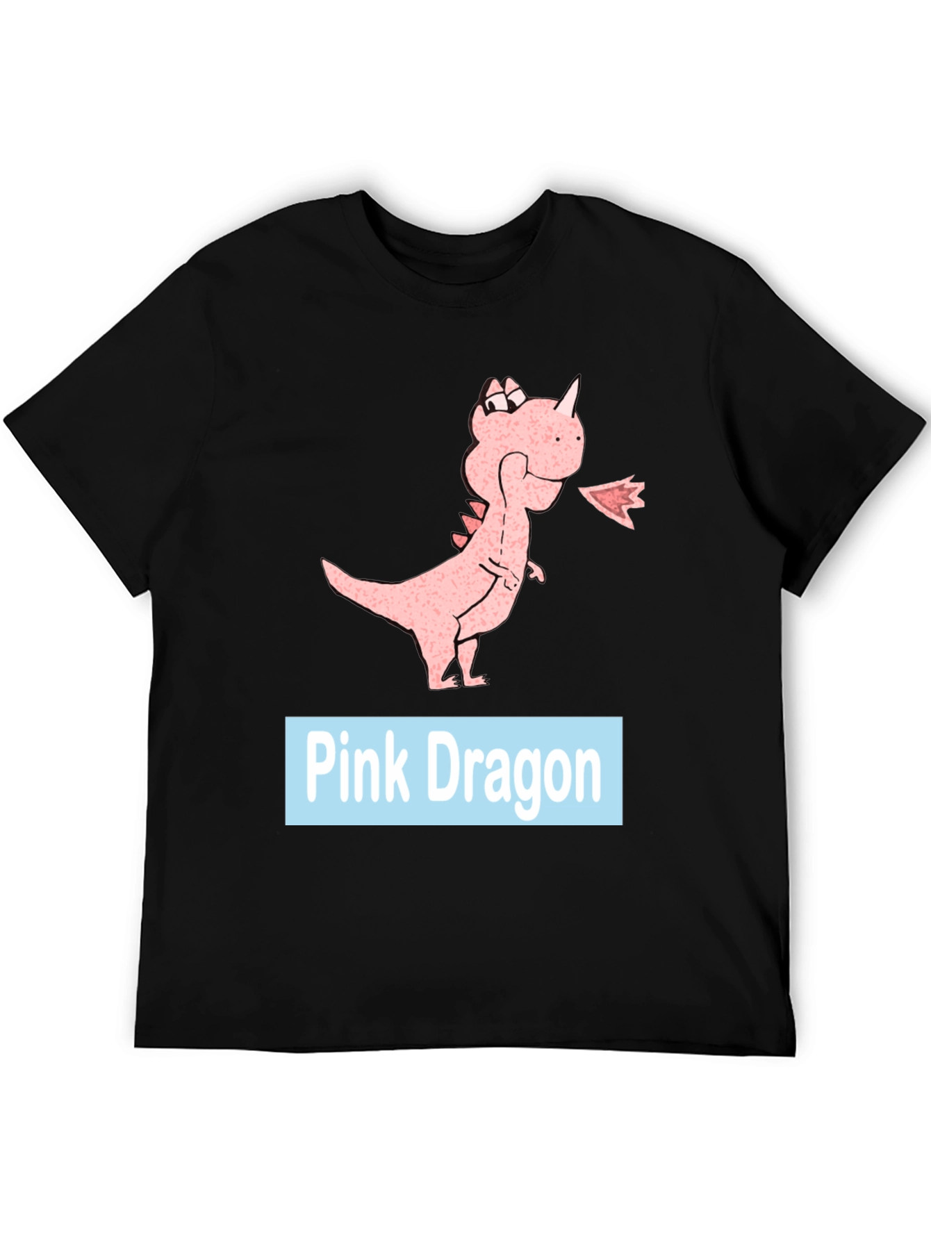 Black Pink Dragon Graphic Tee - Casual Black T-Shirt view 5
