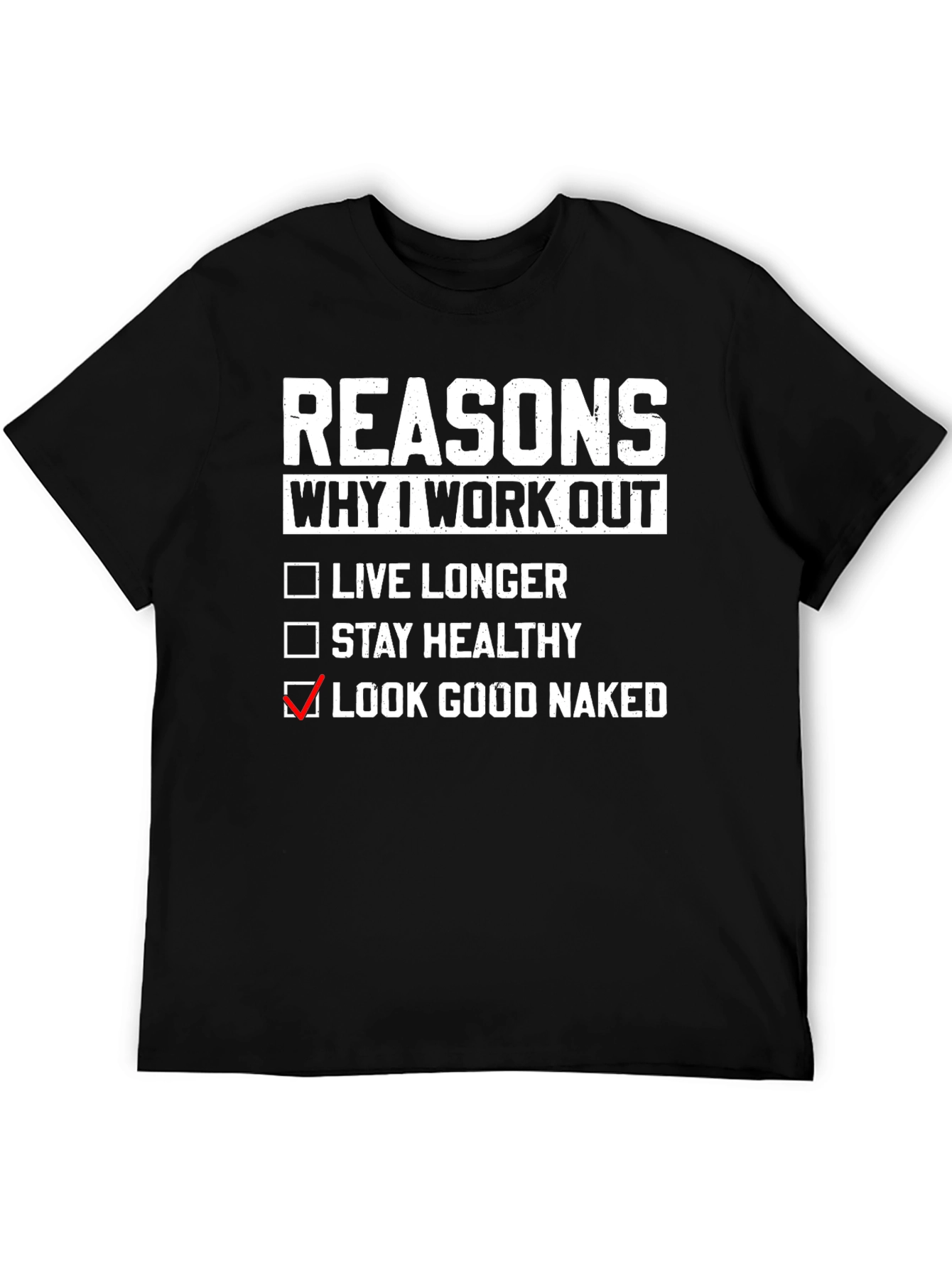 Black Reasons Why I Workout T-Shirt view 5