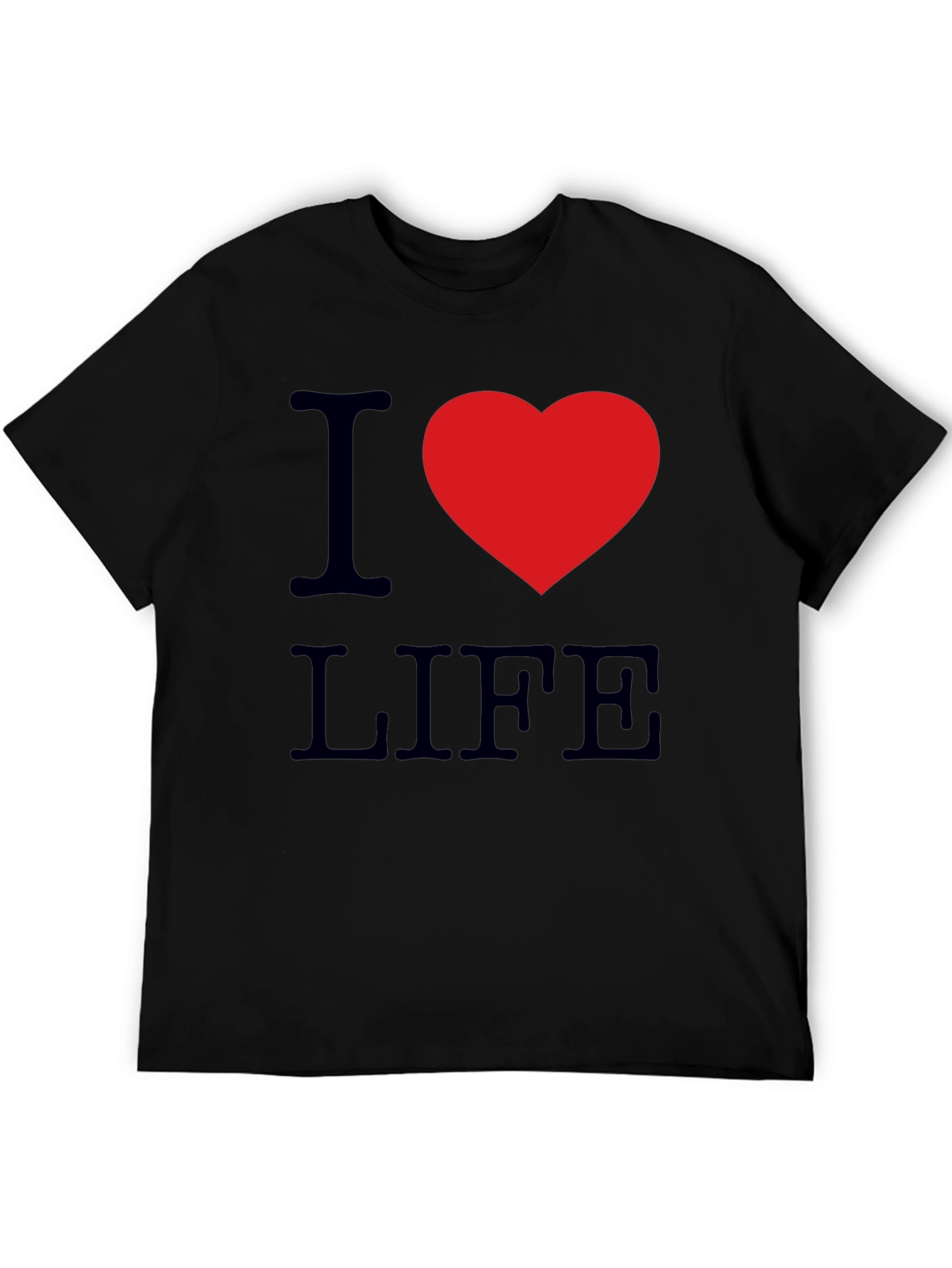 Black I Love Life Graphic Tee - Soft Cotton Comfort view 5