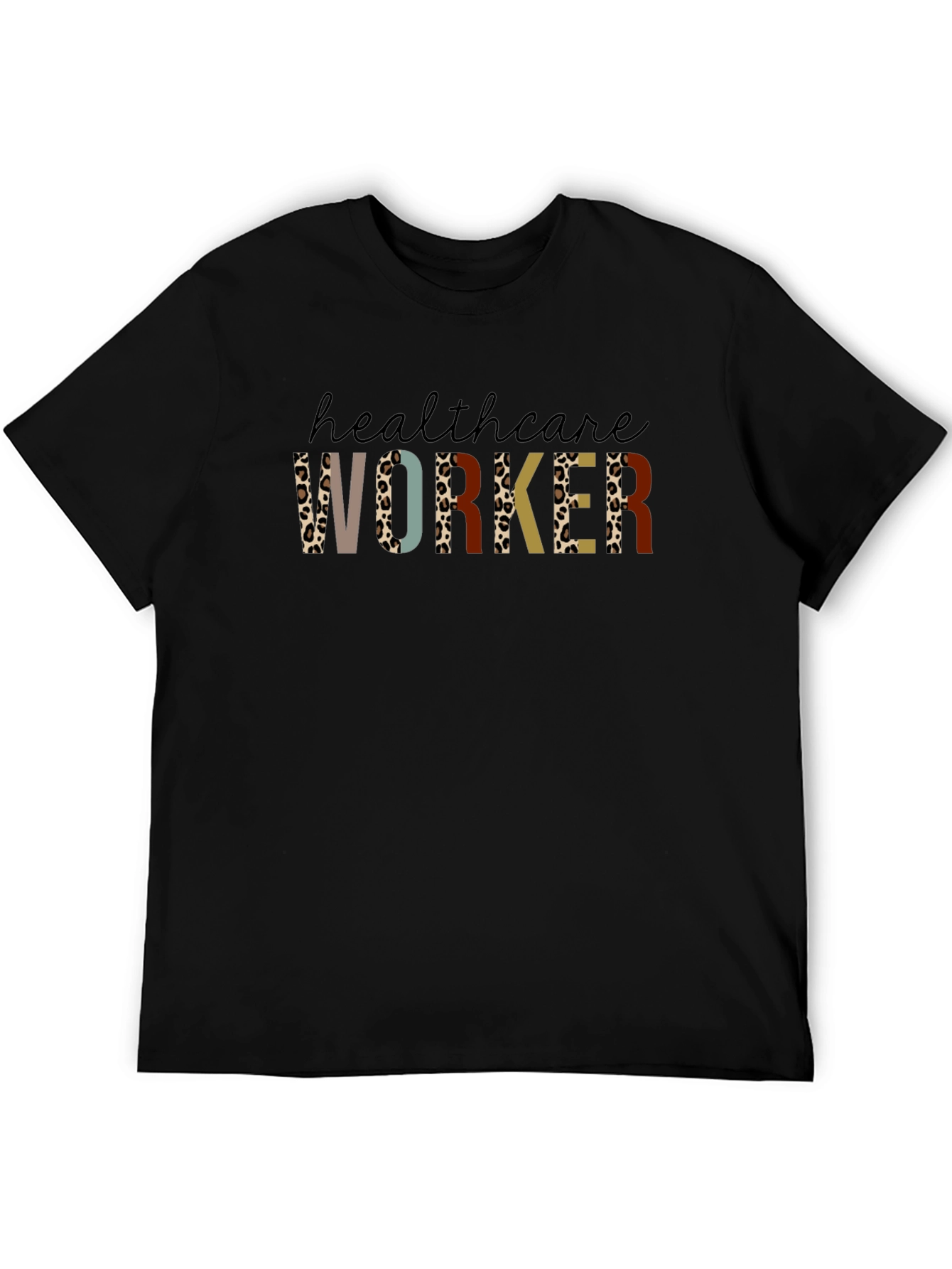 Black Healthcare Worker Graphic Tee - Black Unisex T-Shirt view 5
