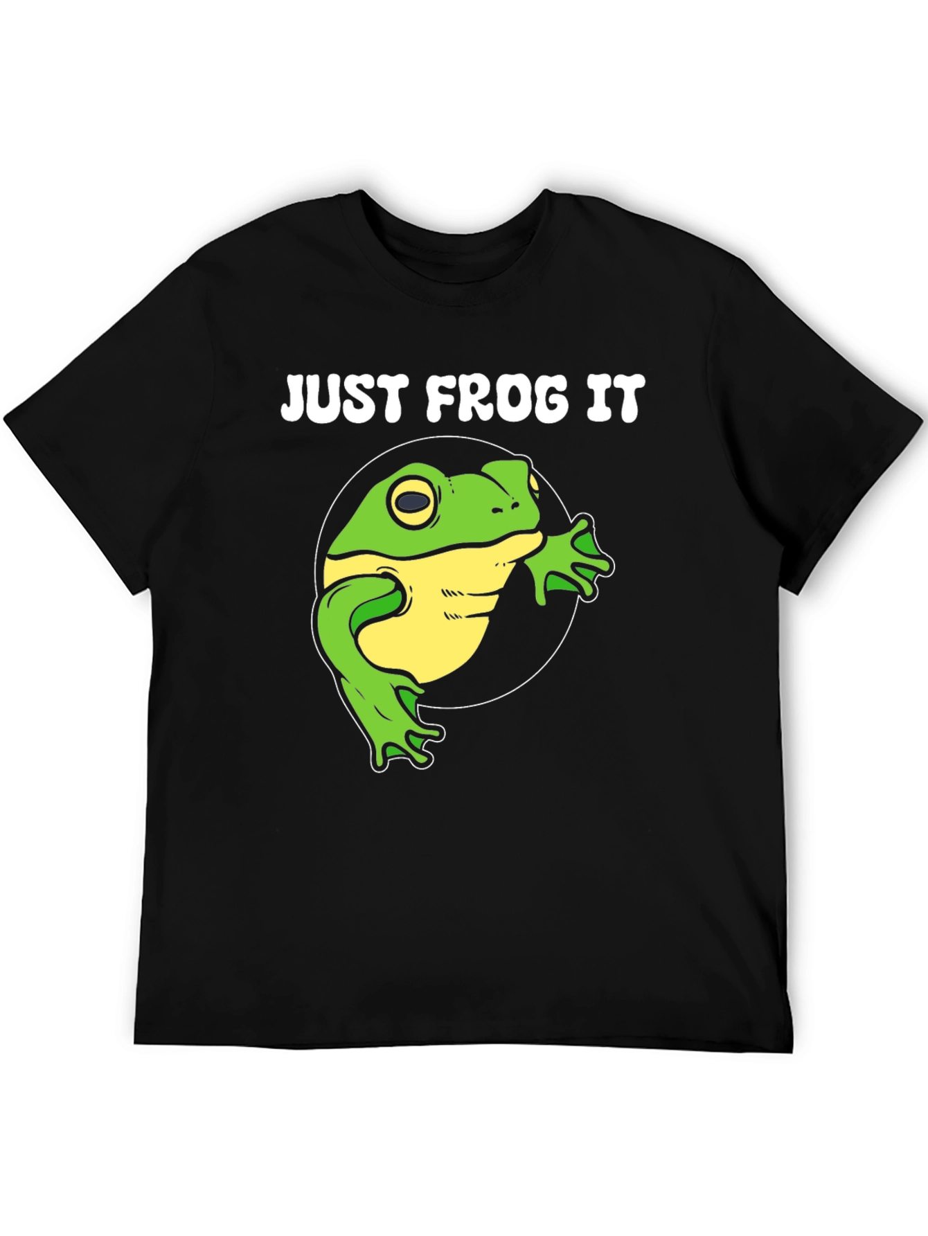 Black Just Frog It T-Shirt - Funny Animal Tee view 5