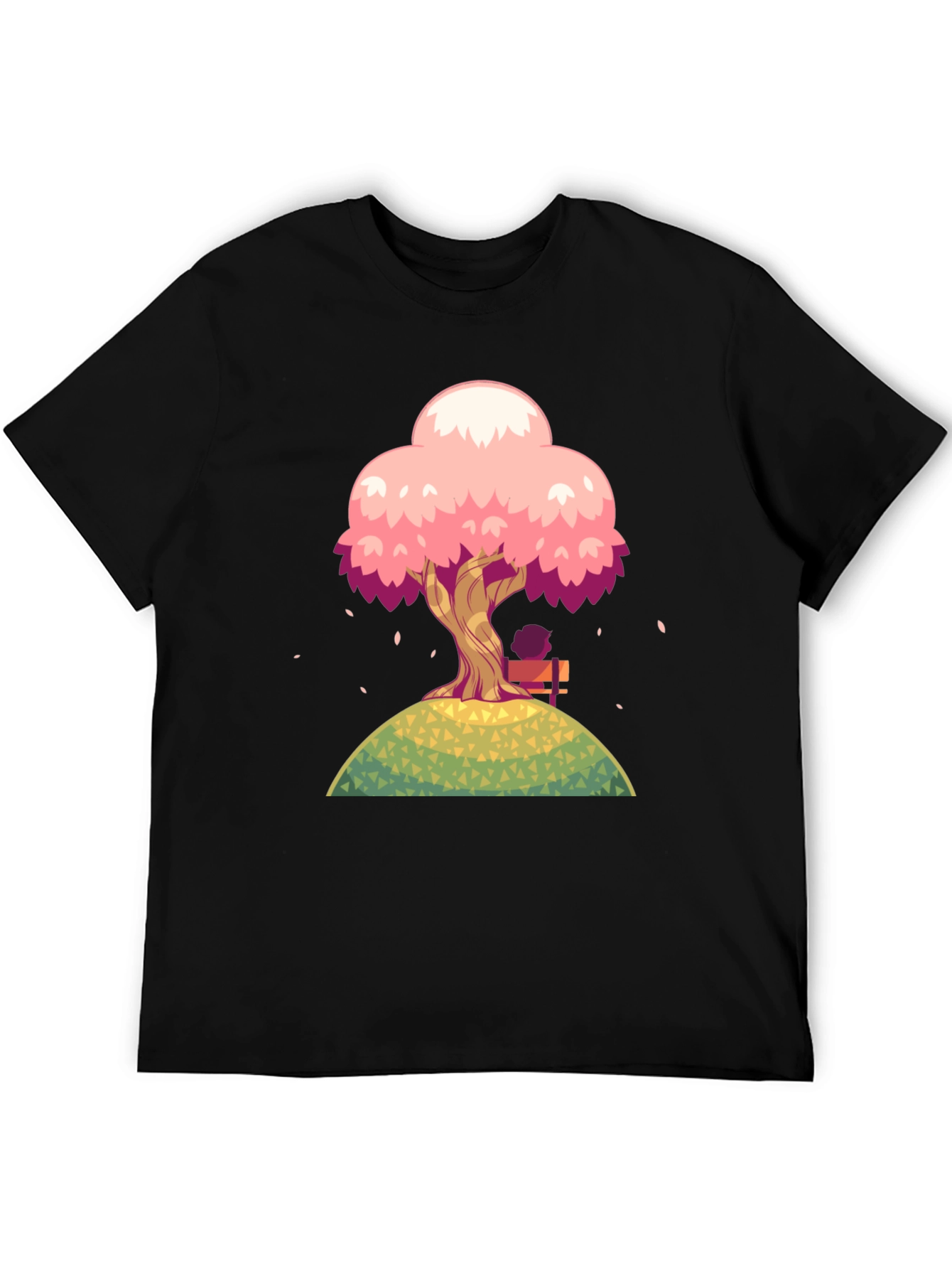 Black Cherry Blossom Tree Graphic T-Shirt view 5