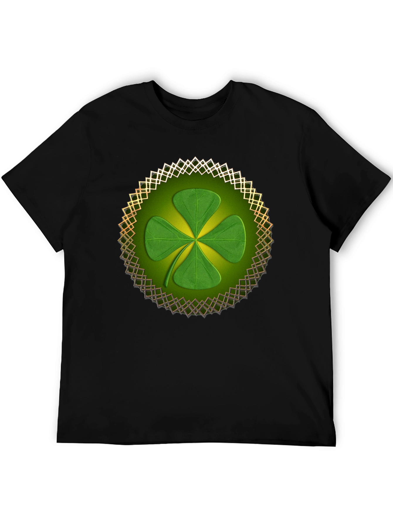 Black Shamrock Clover T-Shirt - St. Patrick's Day view 5