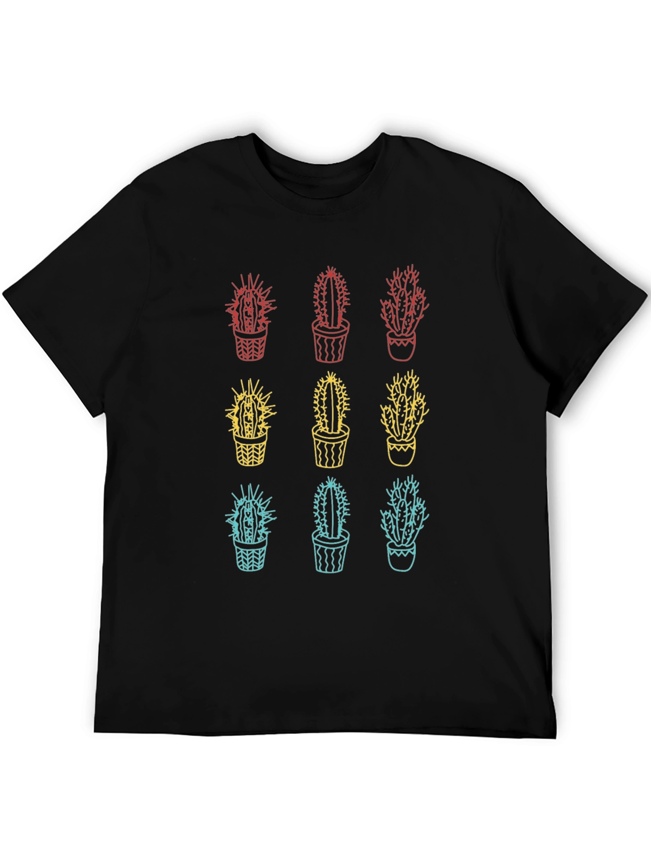 Black Cactus Graphic Tee - Trendy Unisex T-Shirt view 5
