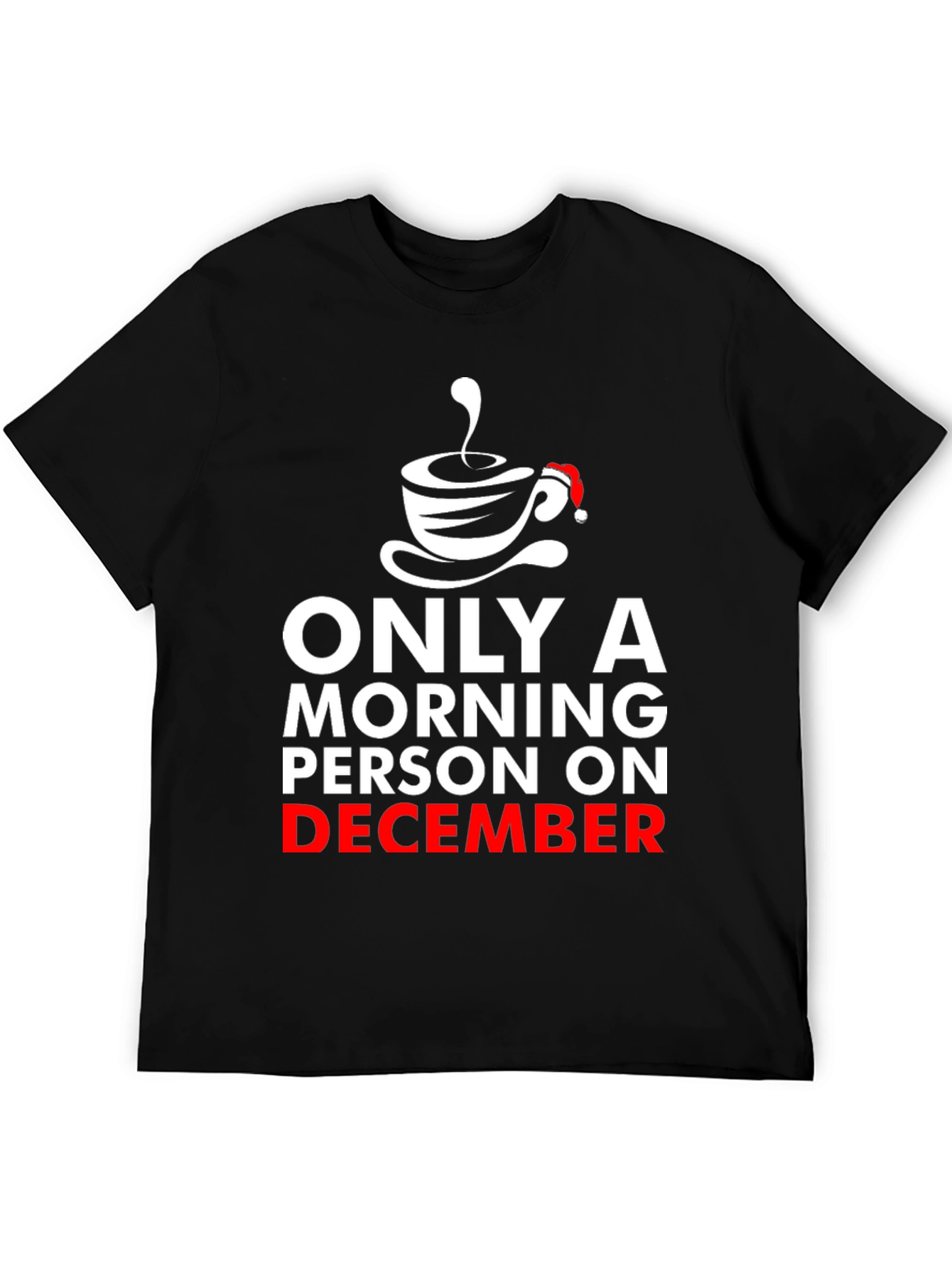 Black Morning Person on December Graphic T-Shirt view 5