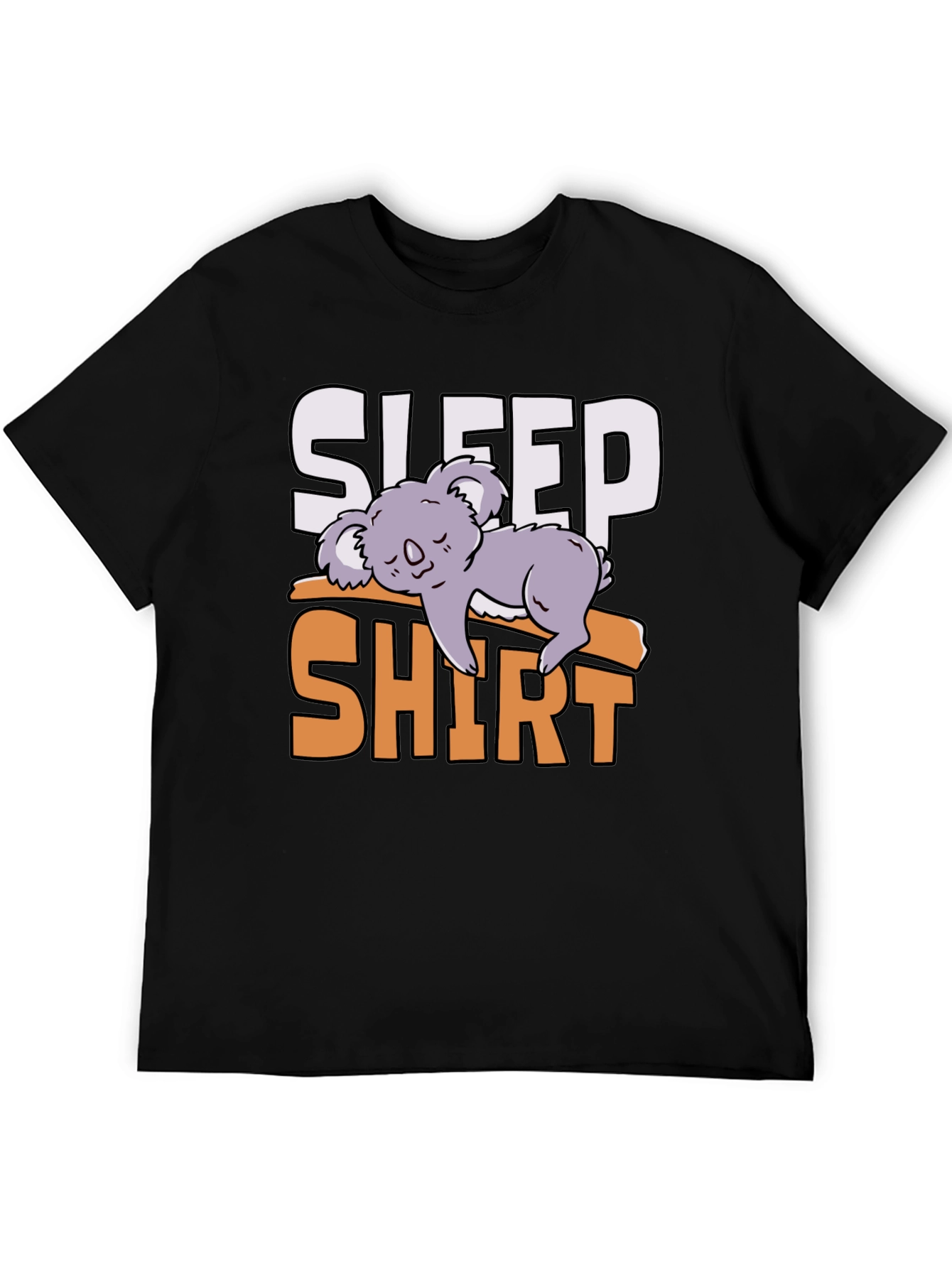 Black Sleep Shirt Koala Tee - Funny Lazy Animal T-Shirt view 5