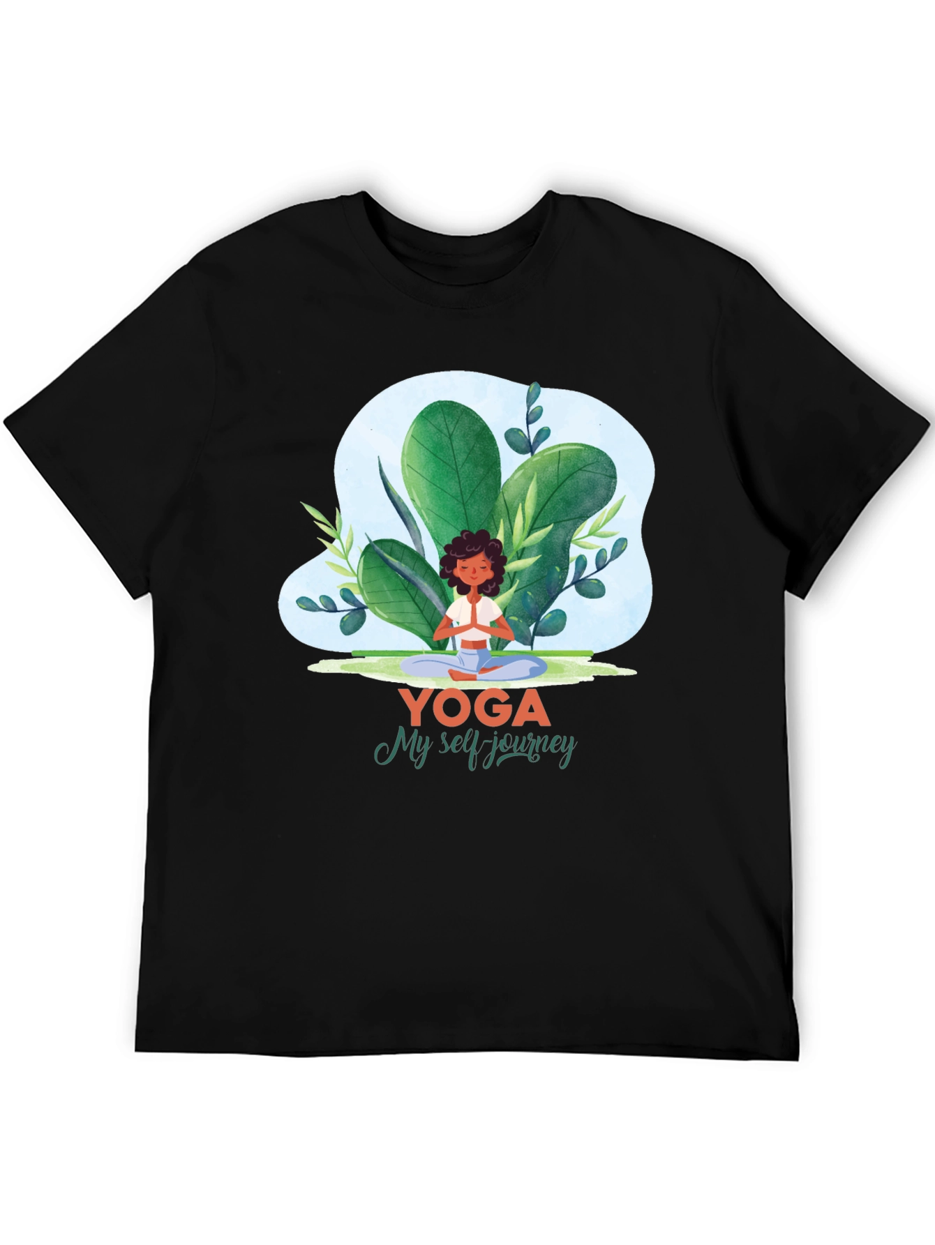 Black Yoga Journey Graphic Tee - Meditate in Style! view 5