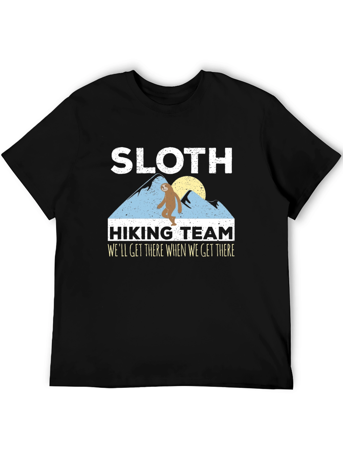 Black Sloth Hiking Team T-Shirt - Funny Graphic Tee view 5