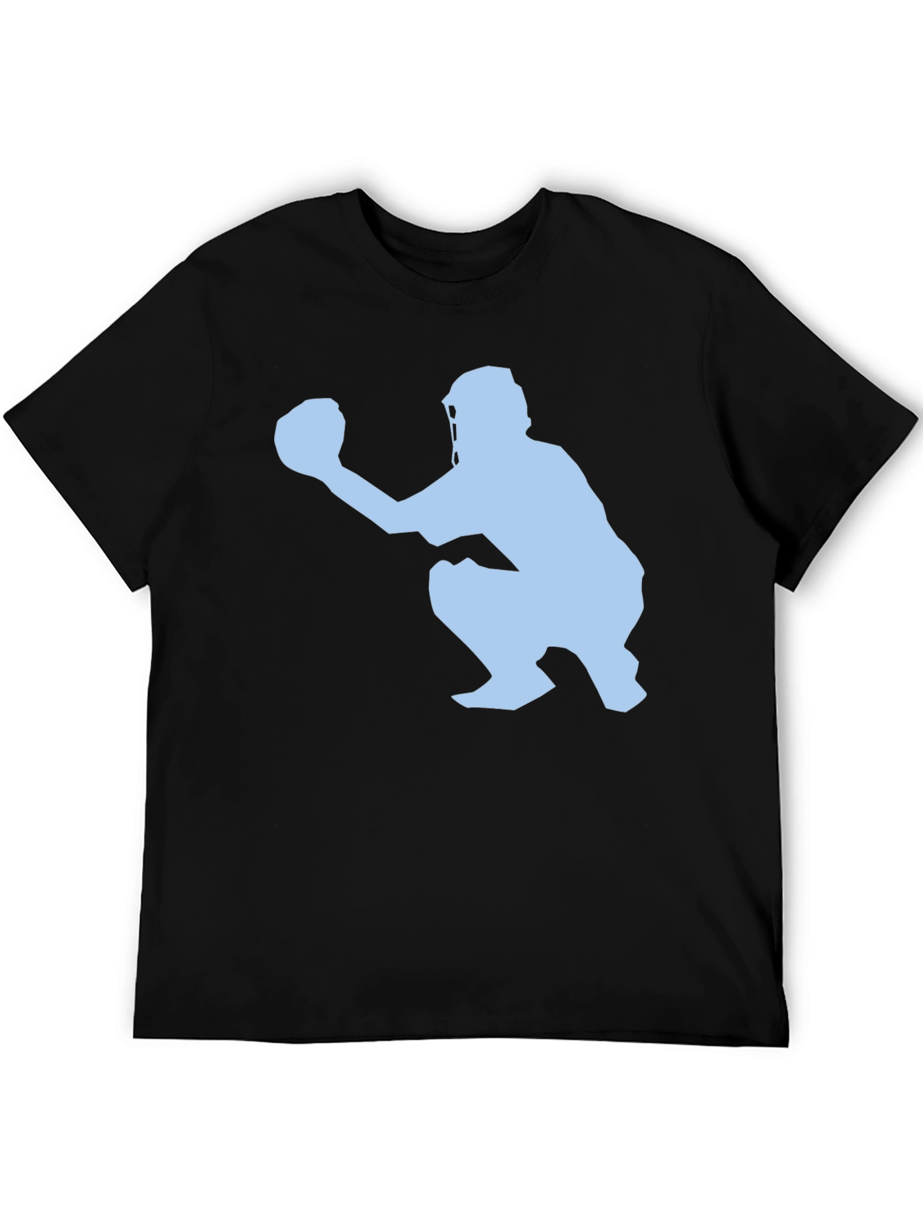 Black Baseball Catcher Graphic Tee - Black view 5